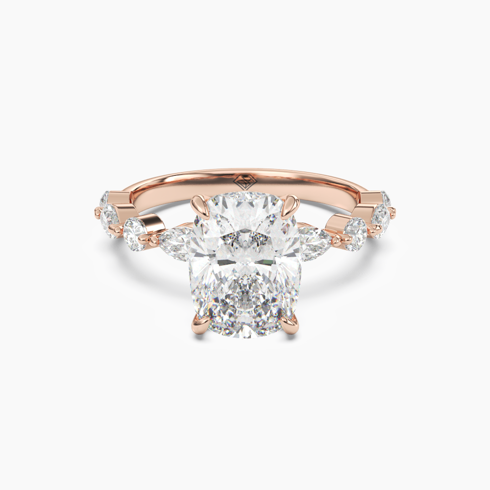 Elodie 1.5 Carat Cushion Cut Solitaire Lab Grown Diamond Ring in 14K Yellow Gold - View 7