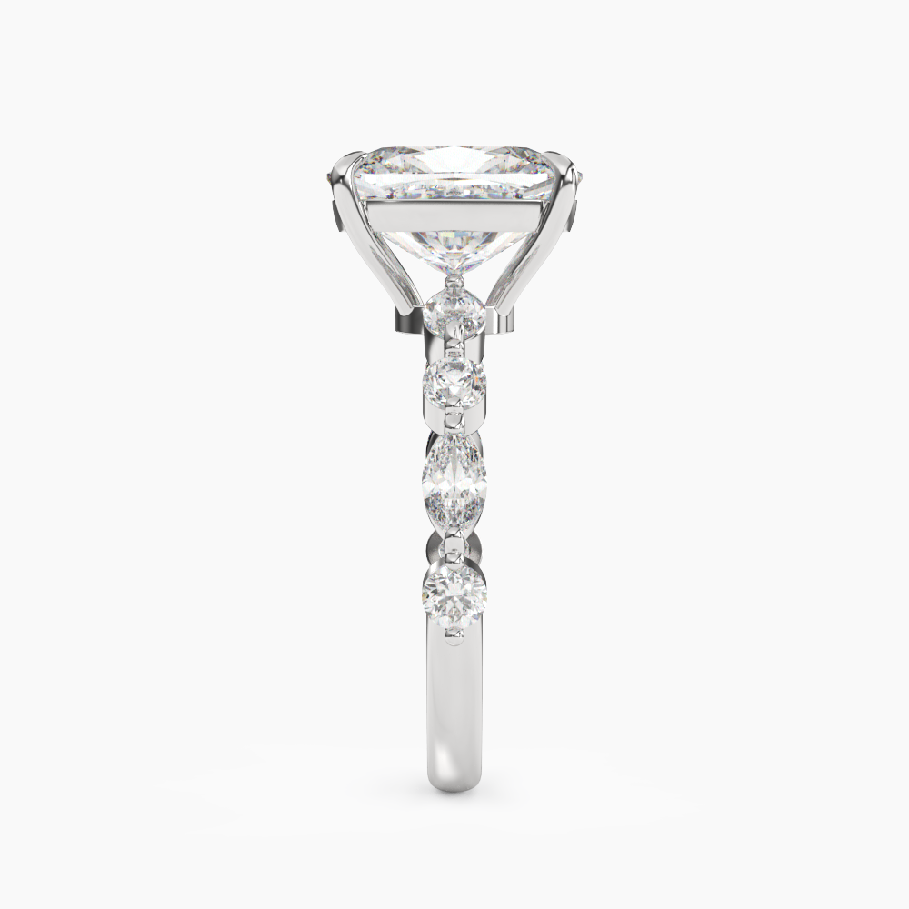 Elodie 1 Carat Cushion Cut Solitaire Lab Grown Diamond Ring in Platinum - View 3