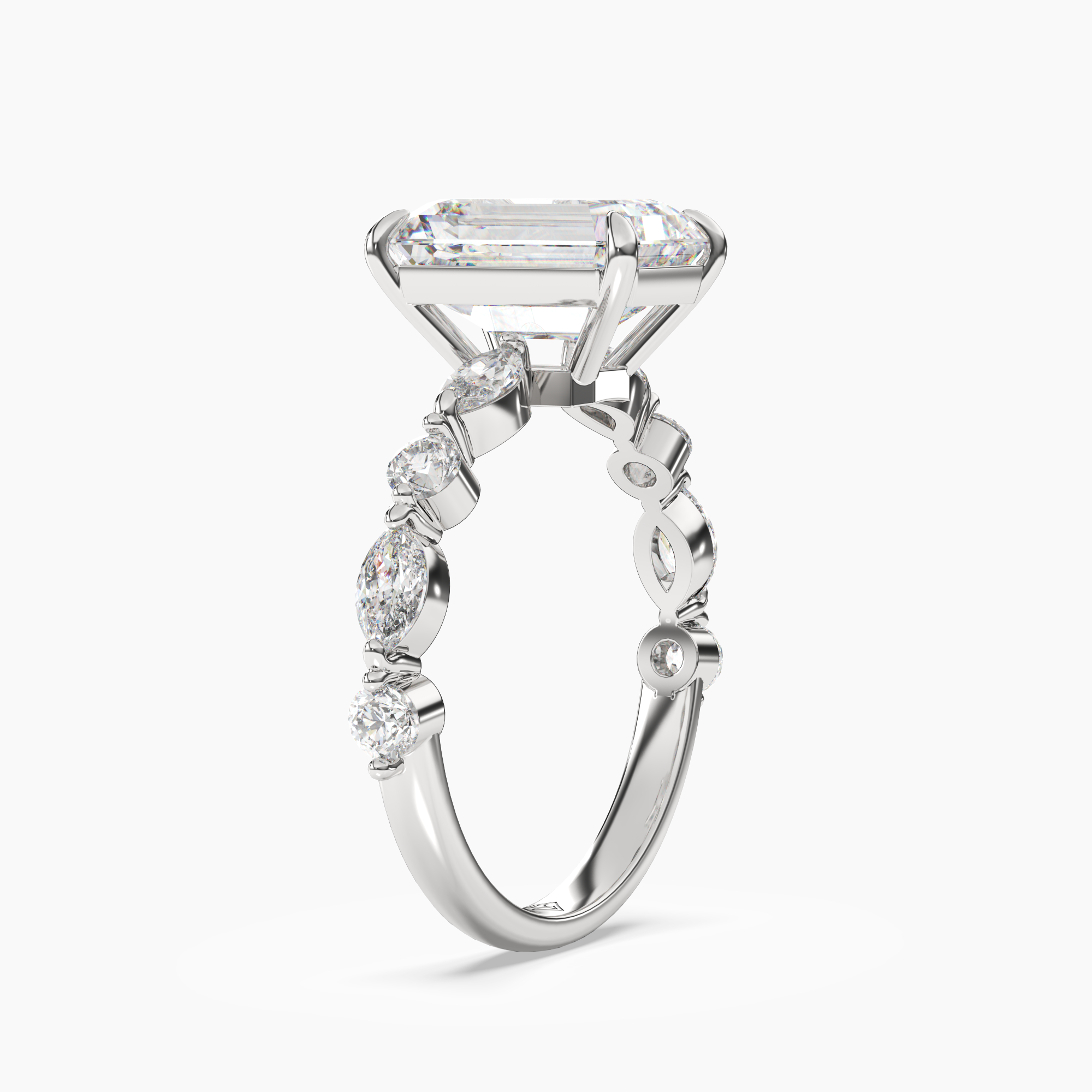 Elodie 4 Carat Emerald Cut Solitaire Lab Grown Diamond Ring in 14K Yellow Gold - View 5