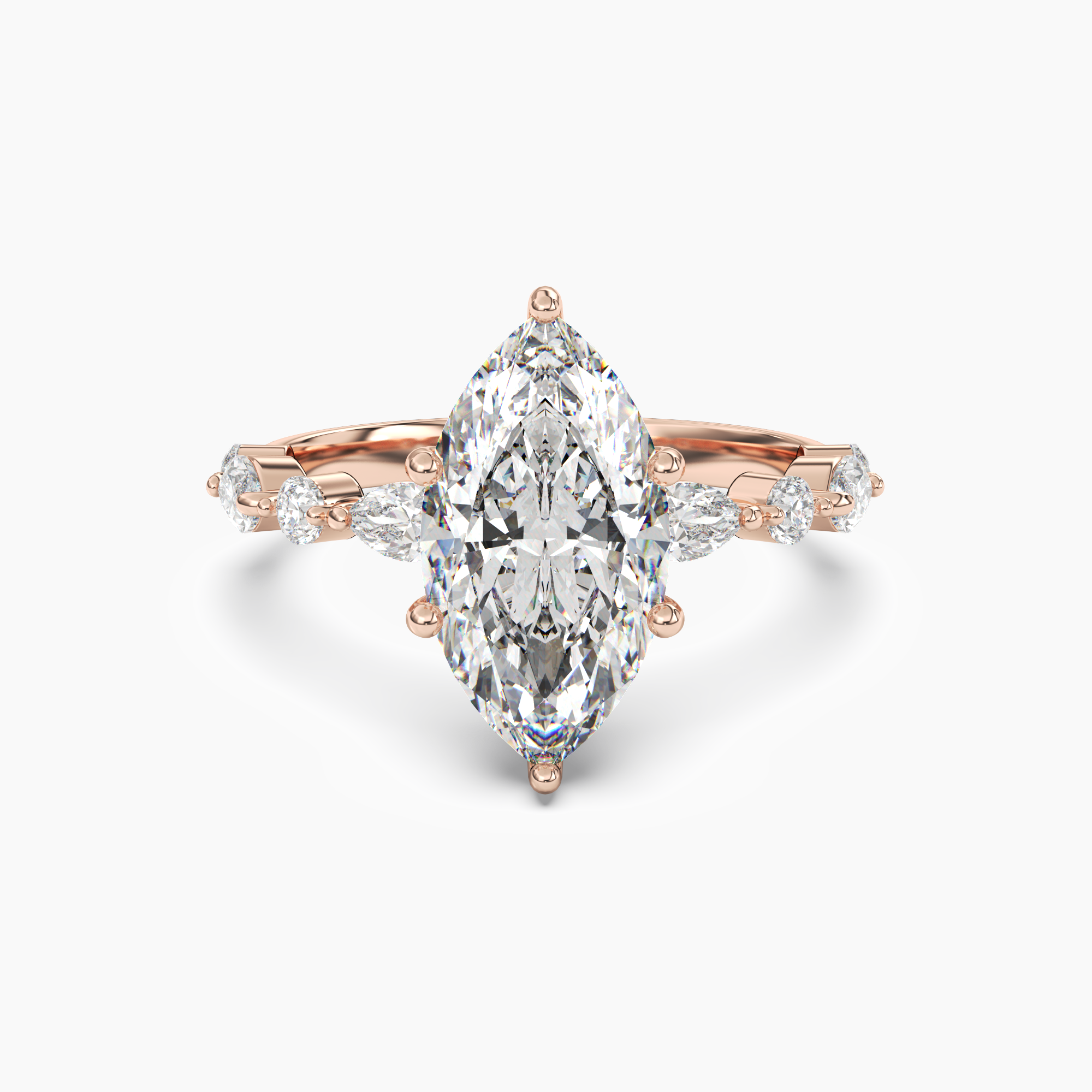 Elodie 4.5 Carat Marquise Cut Solitaire Lab Grown Diamond Ring in 14K Rose Gold