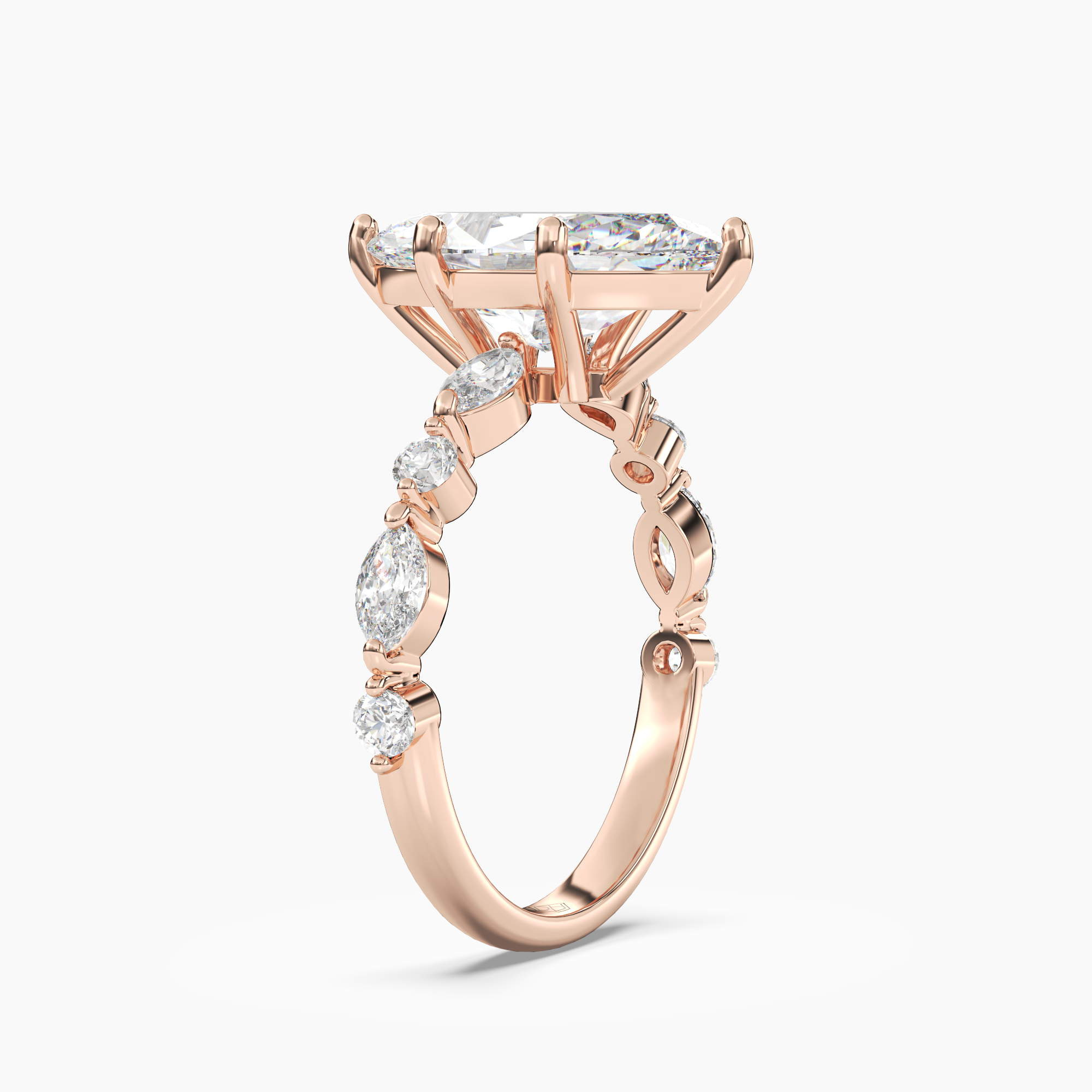 Elodie 4.5 Carat Marquise Cut Solitaire Lab Grown Diamond Ring in 14K Rose Gold - View 2
