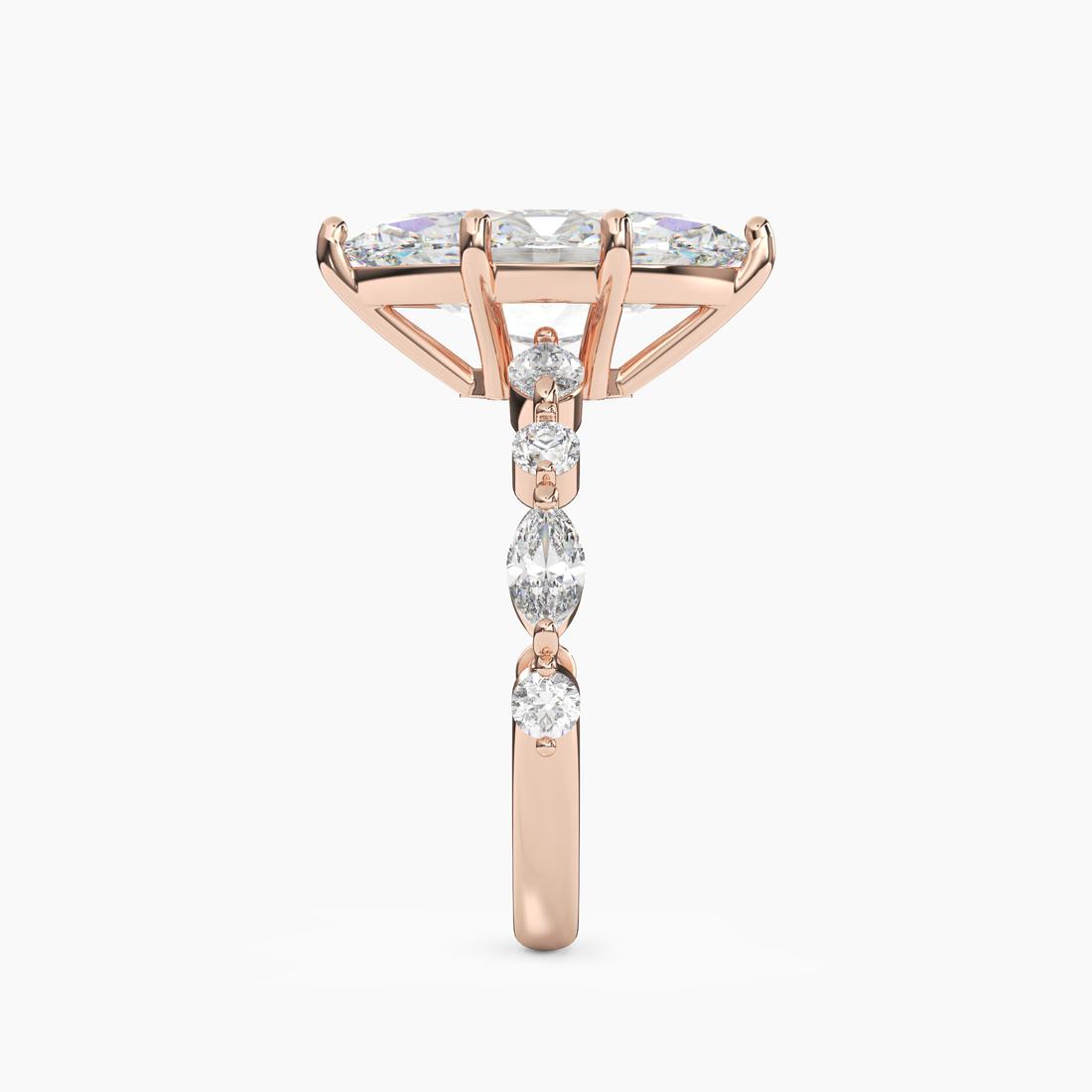 Elodie 1 Carat Marquise Cut Solitaire Lab Grown Diamond Ring in 18K Rose Gold - View 3