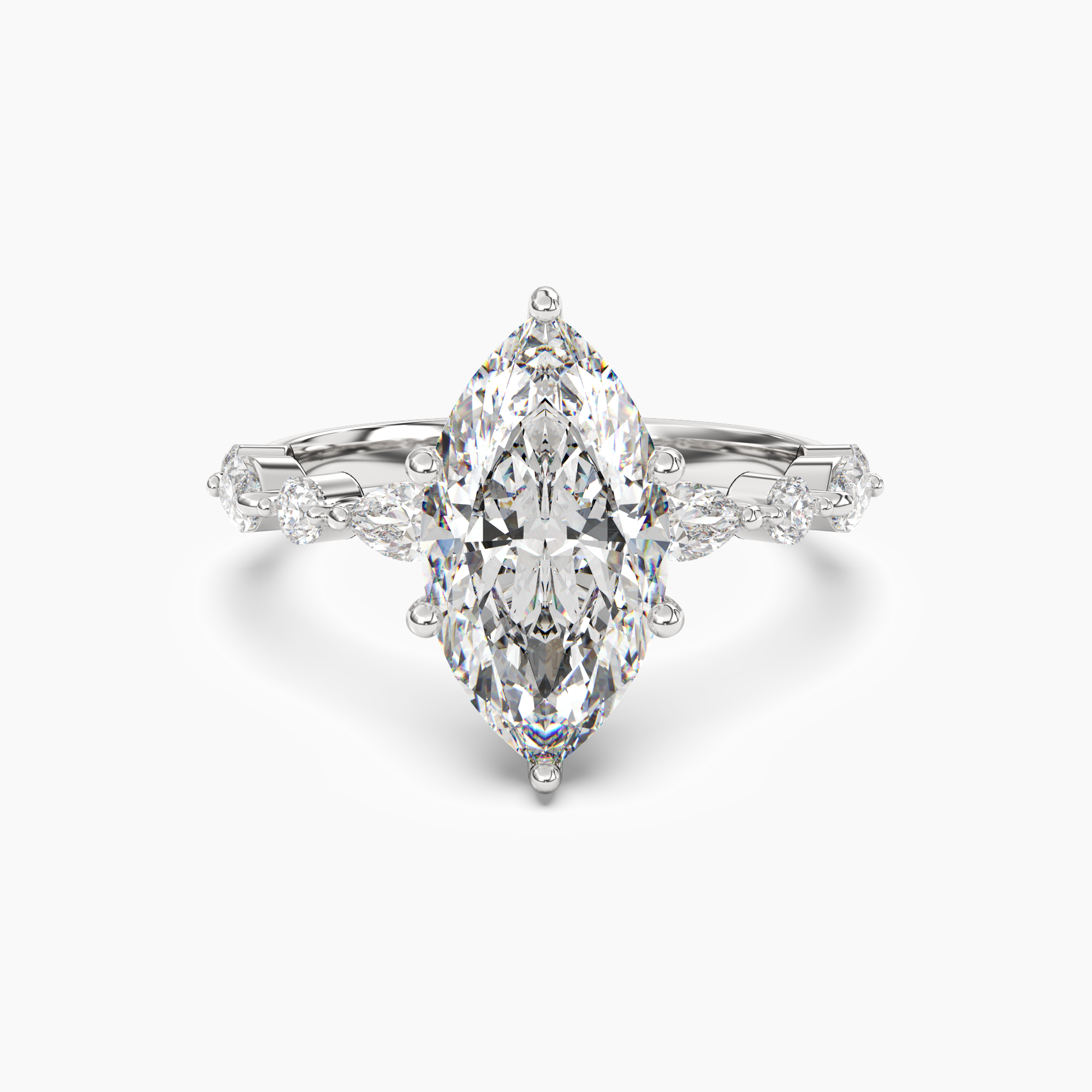 Elodie 2.5 Carat Marquise Cut Solitaire Lab Grown Diamond Ring in 18K White Gold