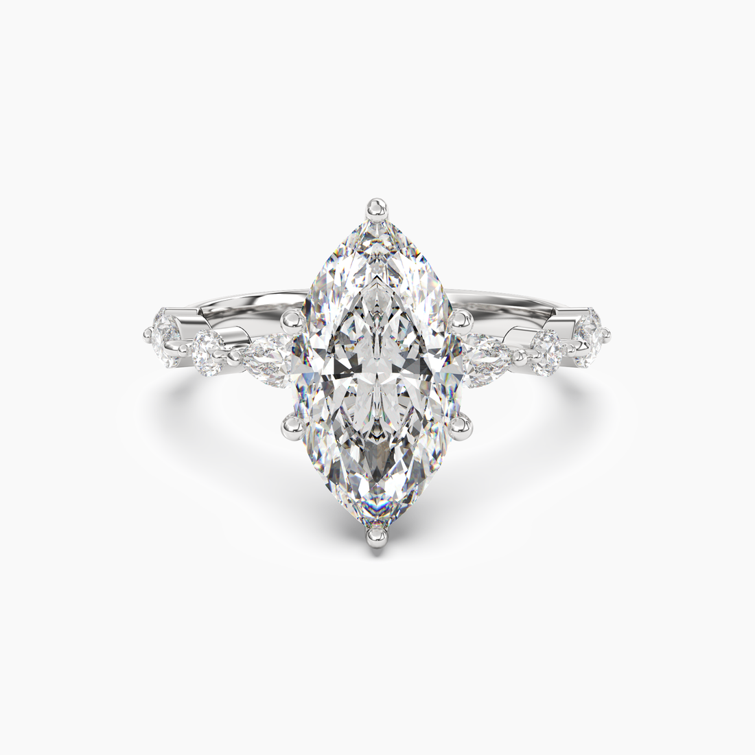 Elodie 1 Carat Marquise Cut Solitaire Lab Grown Diamond Ring in Platinum
