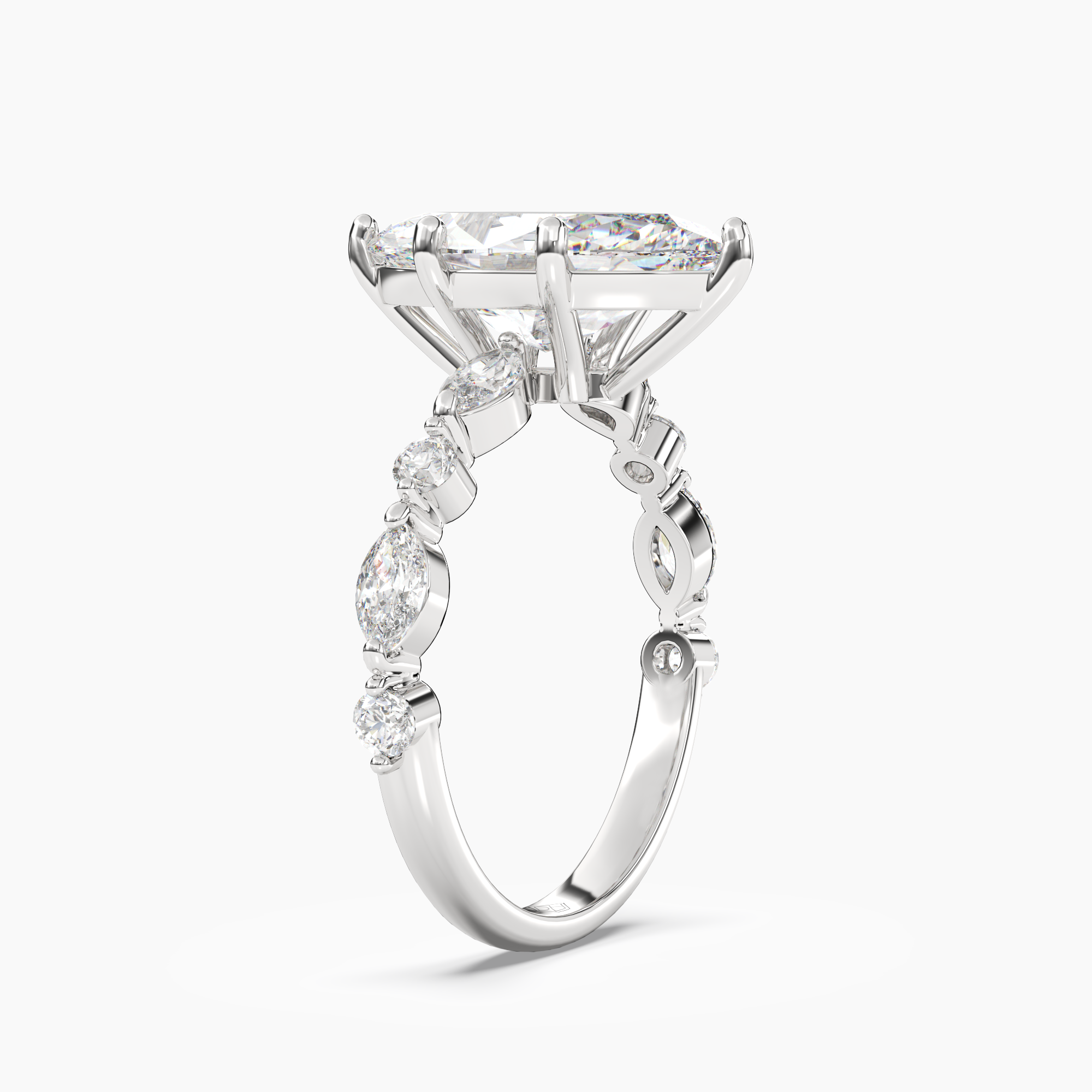 Elodie 1.5 Carat Marquise Cut Solitaire Lab Grown Diamond Ring in Platinum - View 2