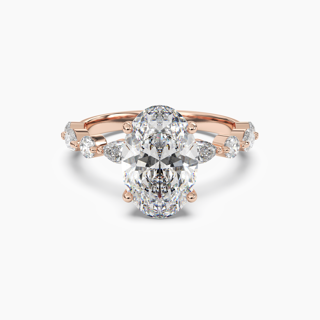 Elodie 4 Carat Oval Cut Solitaire Lab Grown Diamond Ring in Platinum - View 7