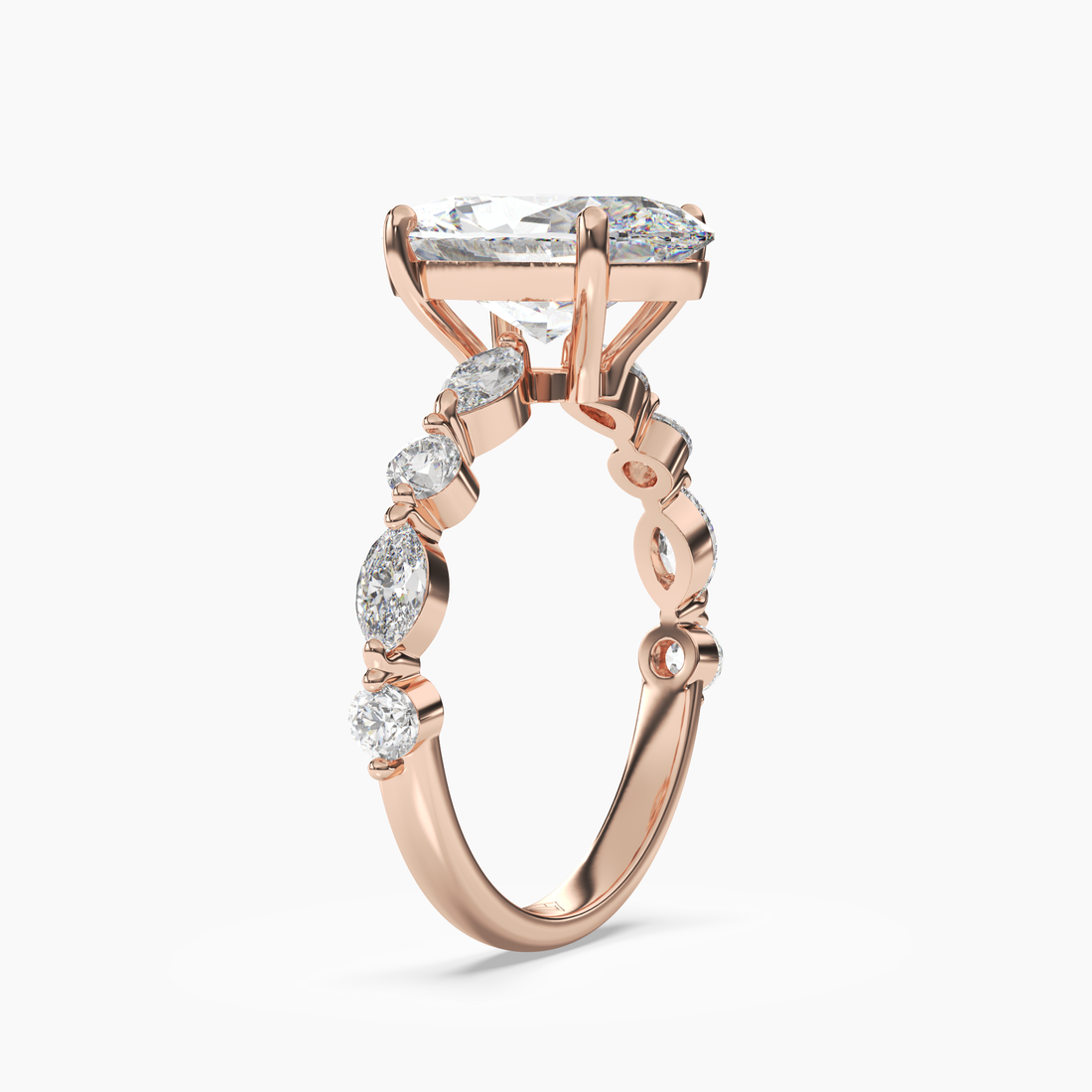 Elodie 4 Carat Oval Cut Solitaire Lab Grown Diamond Ring in 10K White Gold - View 8