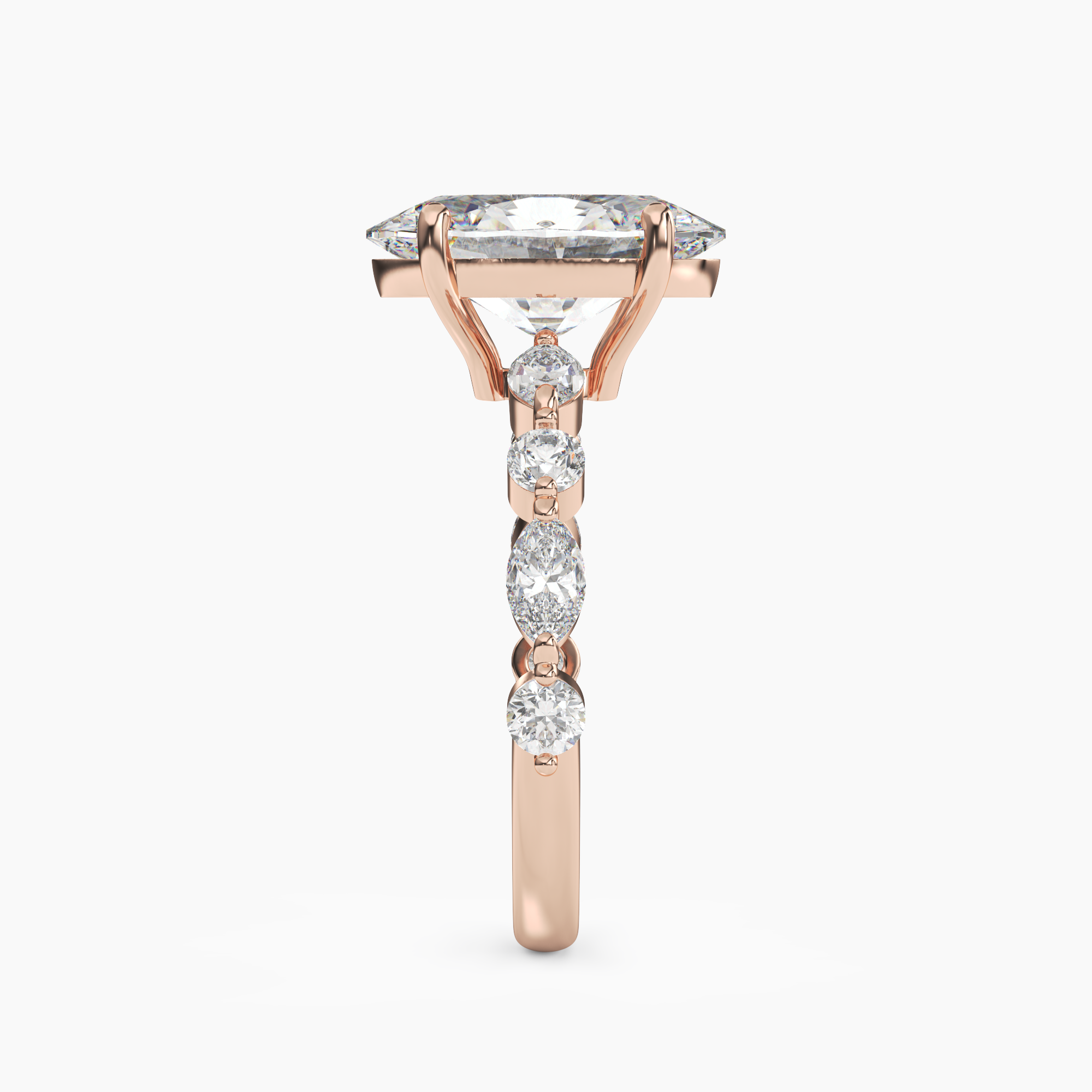 Elodie 5 Carat Oval Cut Solitaire Lab Grown Diamond Ring in Platinum - View 9