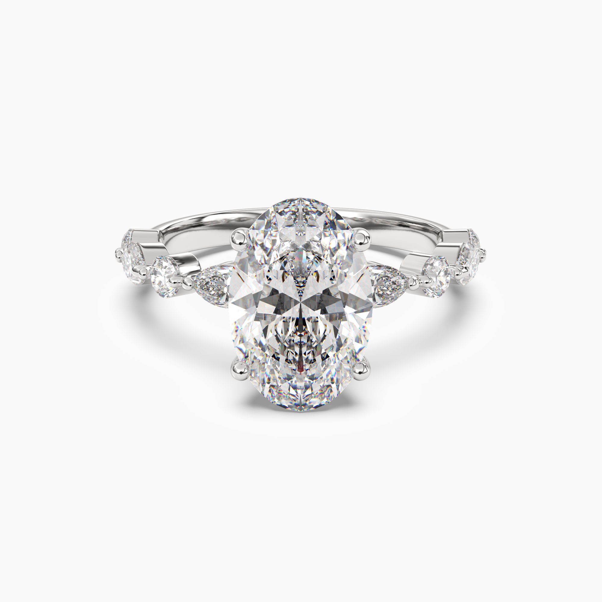 Elodie 1.5 Carat Oval Cut Solitaire Lab Grown Diamond Ring in Silver