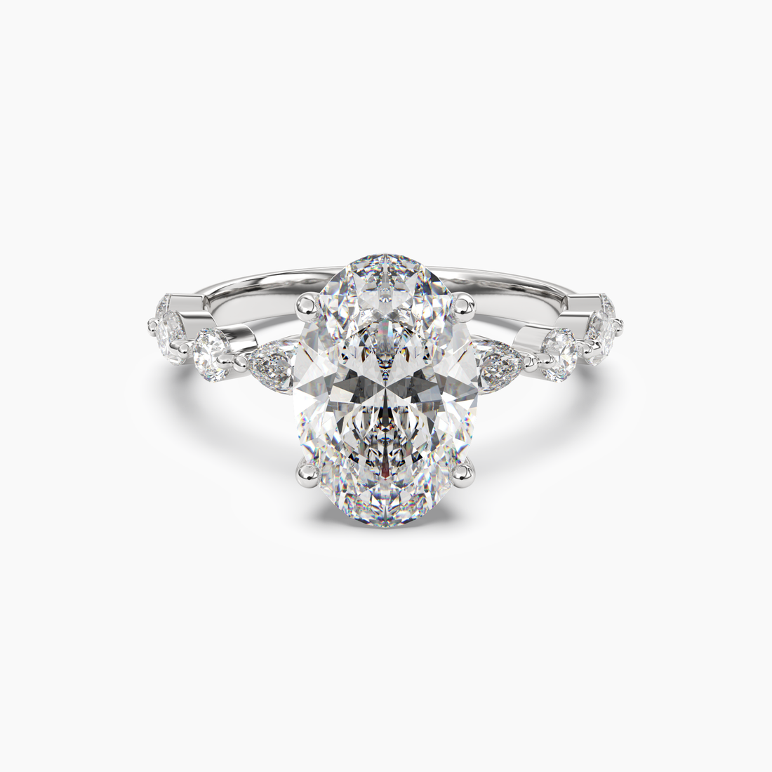Elodie 5 Carat Oval Cut Solitaire Lab Grown Diamond Ring in 14K Yellow Gold - View 4