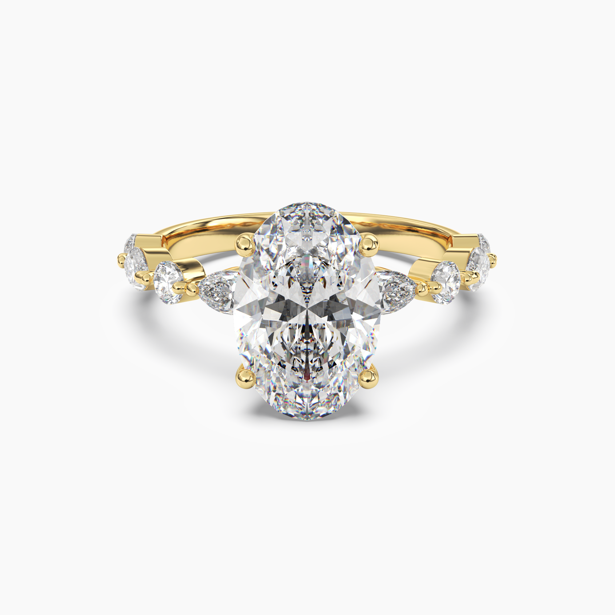 Elodie 2 Carat Oval Cut Solitaire Lab Grown Diamond Ring in 14K White Gold - View 4