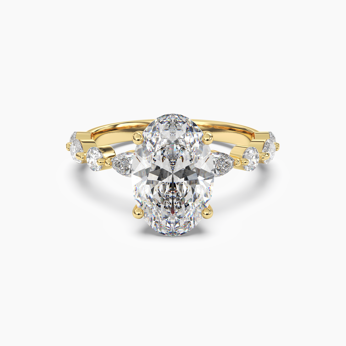Elodie 3 Carat Oval Cut Solitaire Lab Grown Diamond Ring in Platinum - View 4