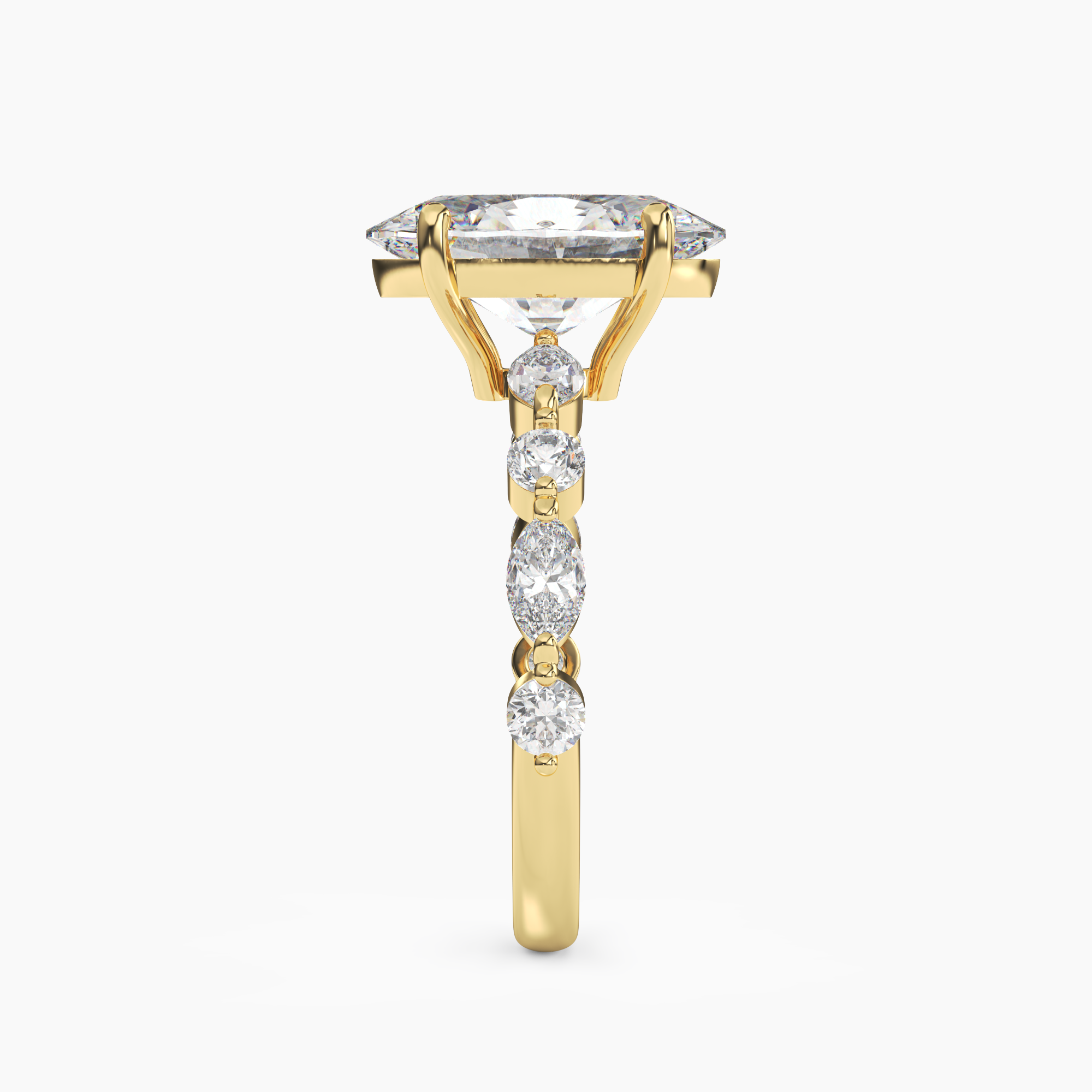 Elodie 2 Carat Oval Cut Solitaire Lab Grown Diamond Ring in 14K White Gold - View 6