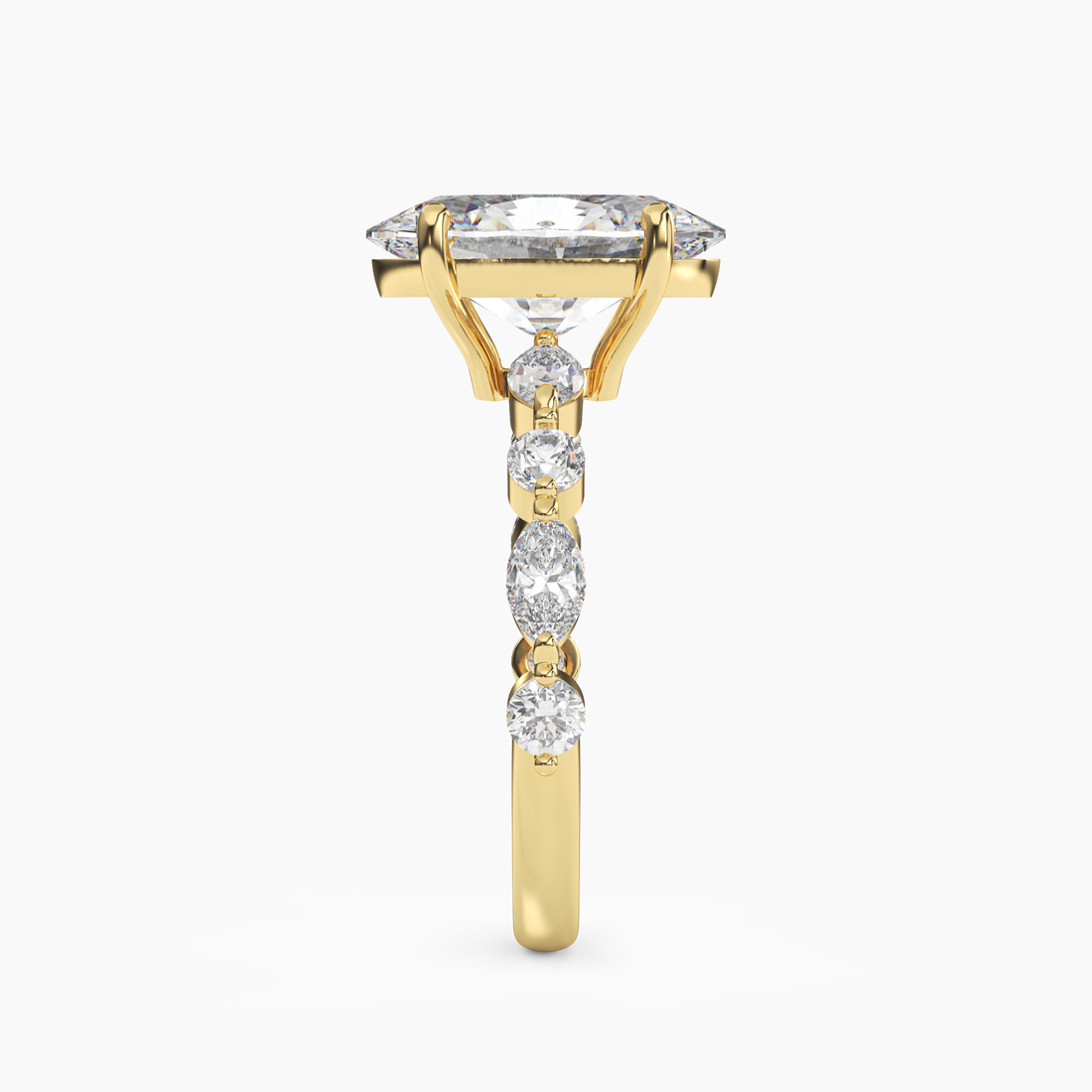 Elodie 5 Carat Oval Cut Solitaire Lab Grown Diamond Ring in Platinum - View 6
