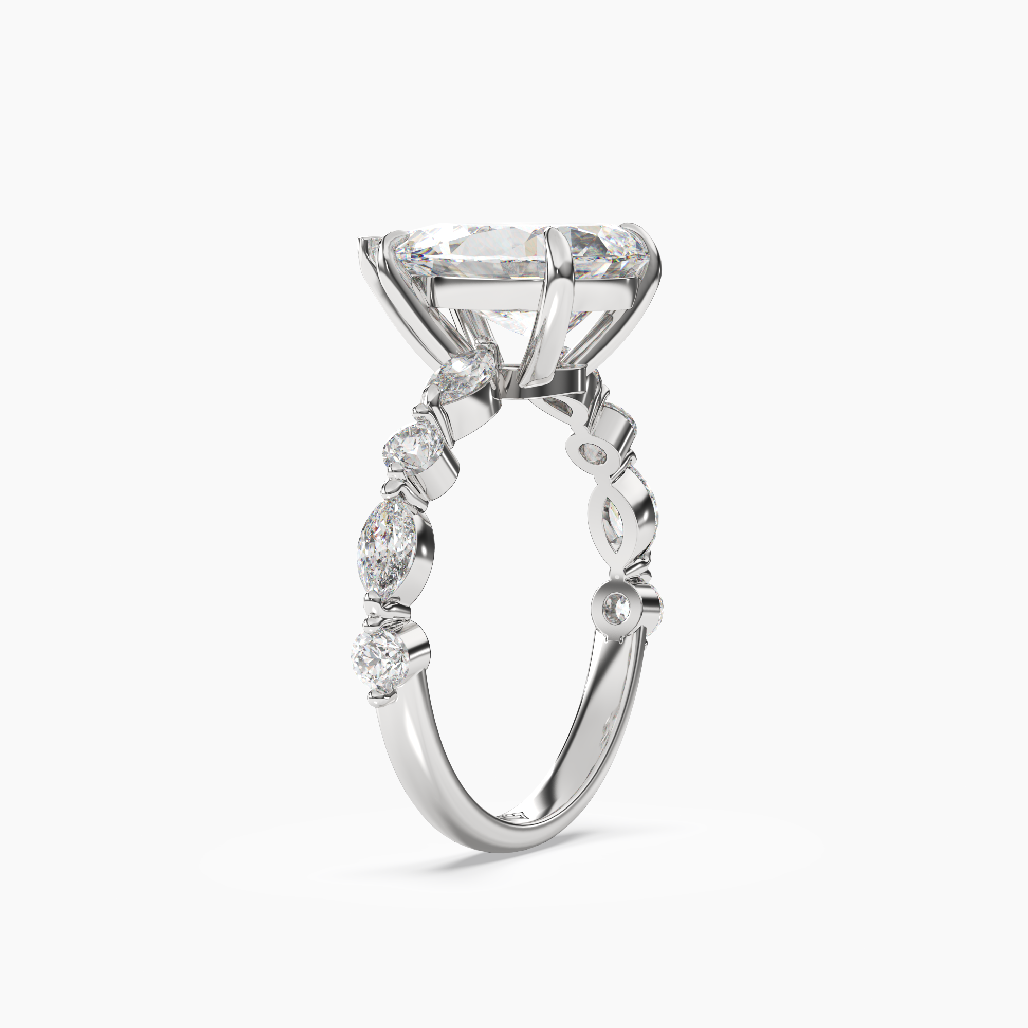 Elodie 1 Carat Pear Cut Solitaire Lab Grown Diamond Ring in 14K White Gold - View 2