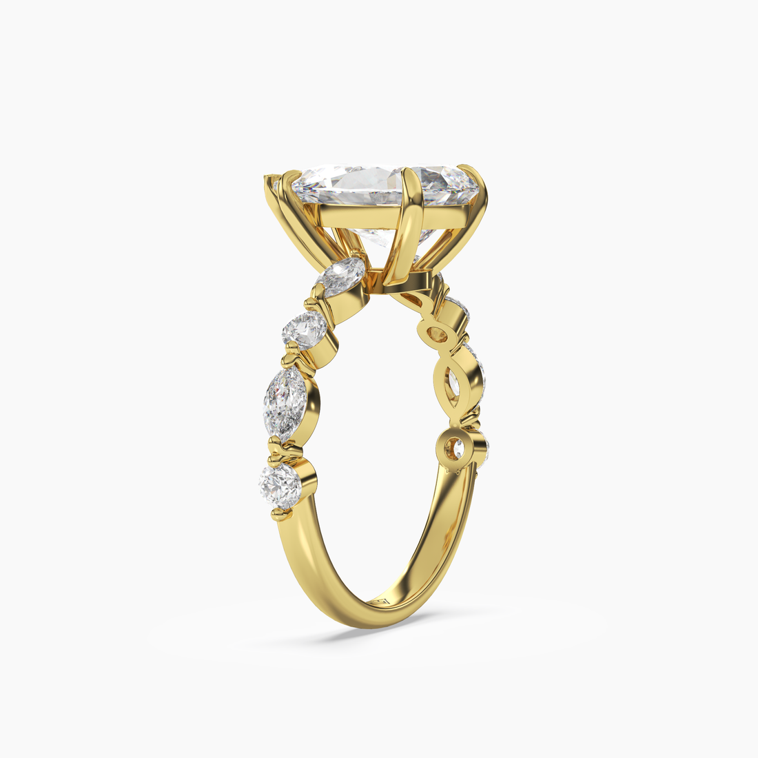 Elodie 1 Carat Pear Cut Solitaire Lab Grown Diamond Ring in 10K Yellow Gold - View 2