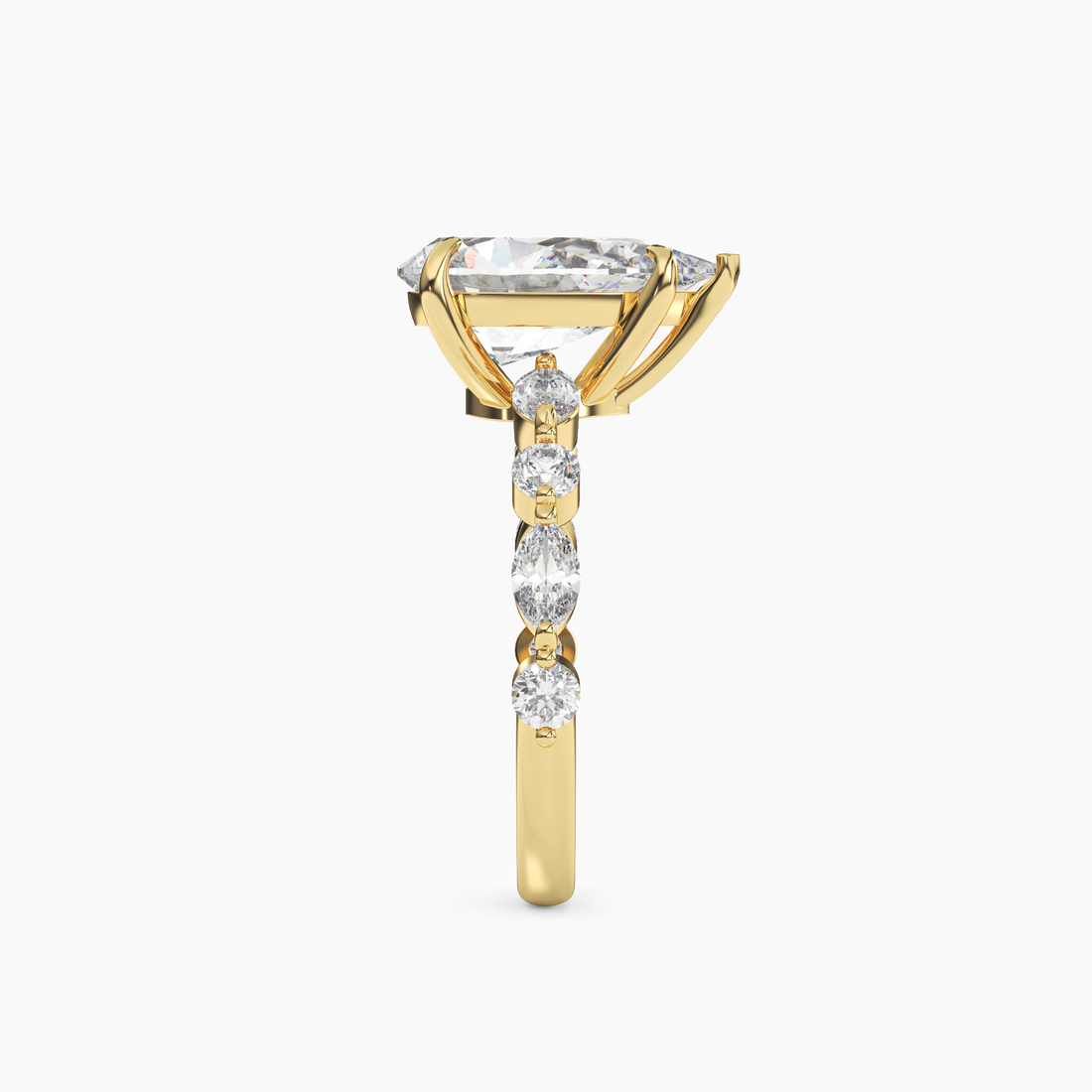 Elodie 4.5 Carat Pear Cut Solitaire Lab Grown Diamond Ring in 10K Rose Gold - View 9