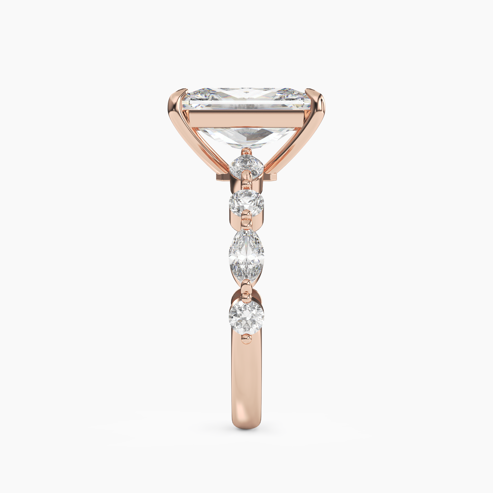 Sonnet Radiant Solitaire 1.5 Carat Lab Grown Diamond Engagement Ring in 14K Rose Gold