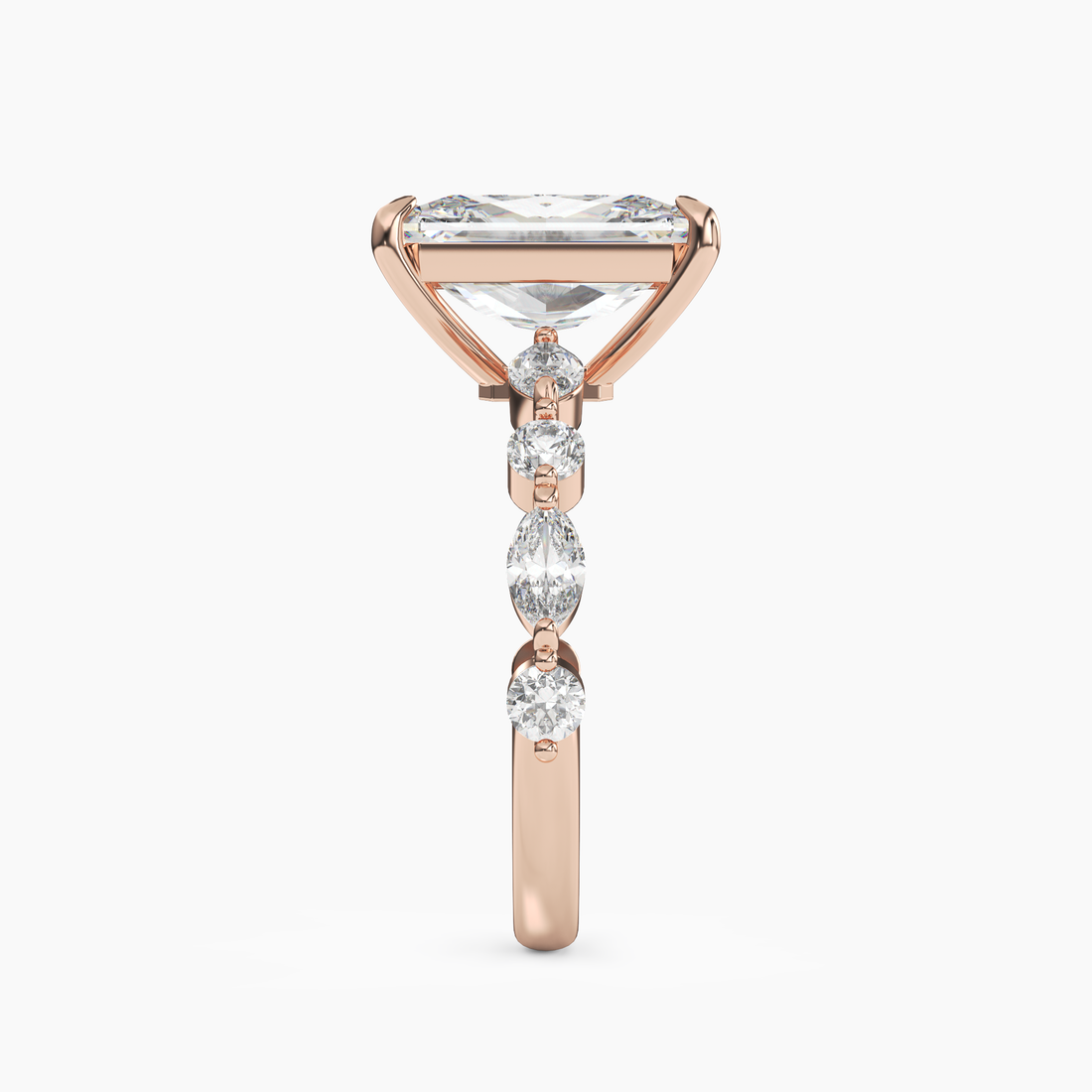 Sonnet Radiant Solitaire 1.5 Carat Lab Grown Diamond Engagement Ring in 14K Rose Gold