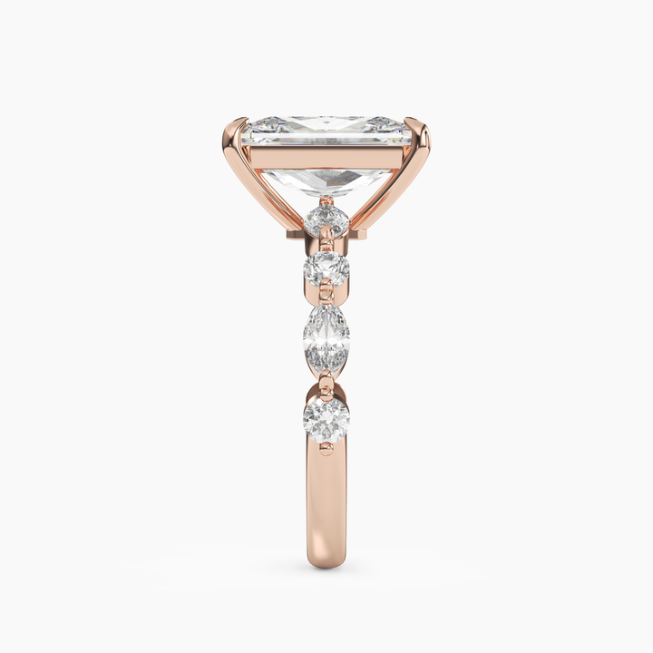 Elodie 3 Carat Radiant Cut Solitaire Lab Grown Diamond Ring in 14K Yellow Gold - View 9
