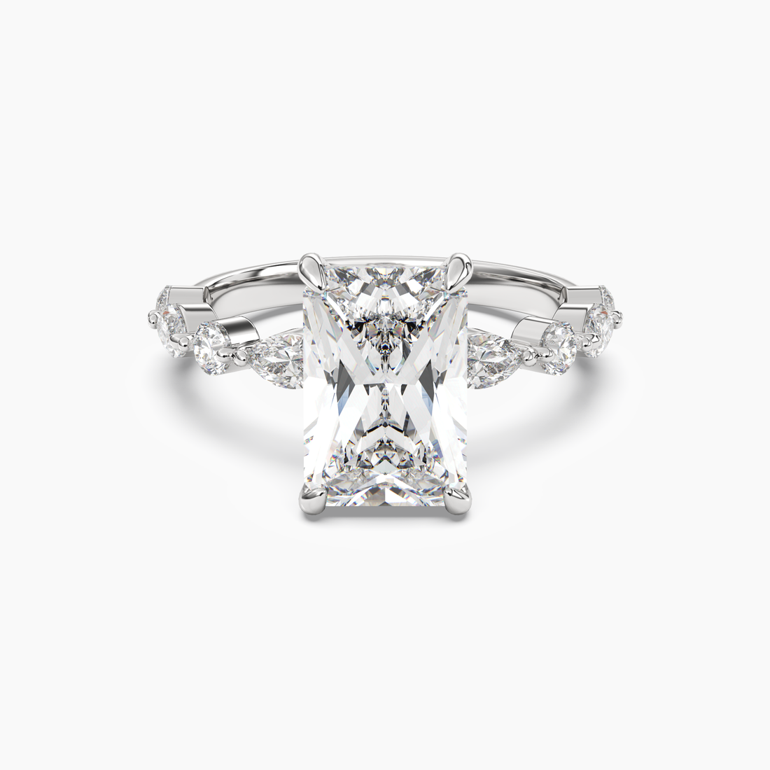 Elodie 4 Carat Radiant Cut Solitaire Lab Grown Diamond Ring in 18K Rose Gold - View 4