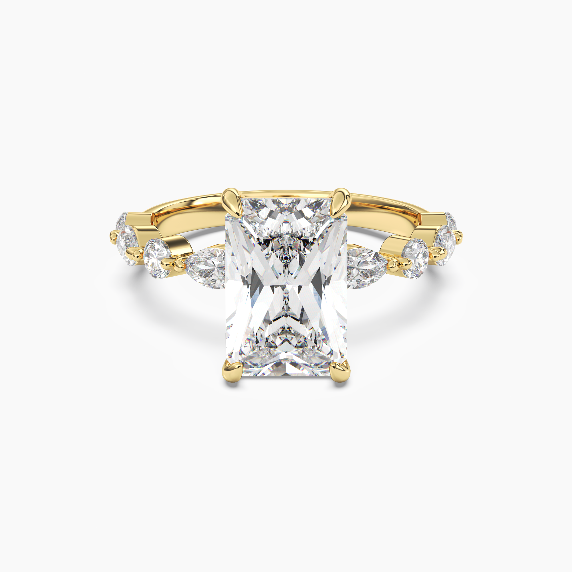 Elodie 5 Carat Radiant Cut Solitaire Lab Grown Diamond Ring in Silver - View 4