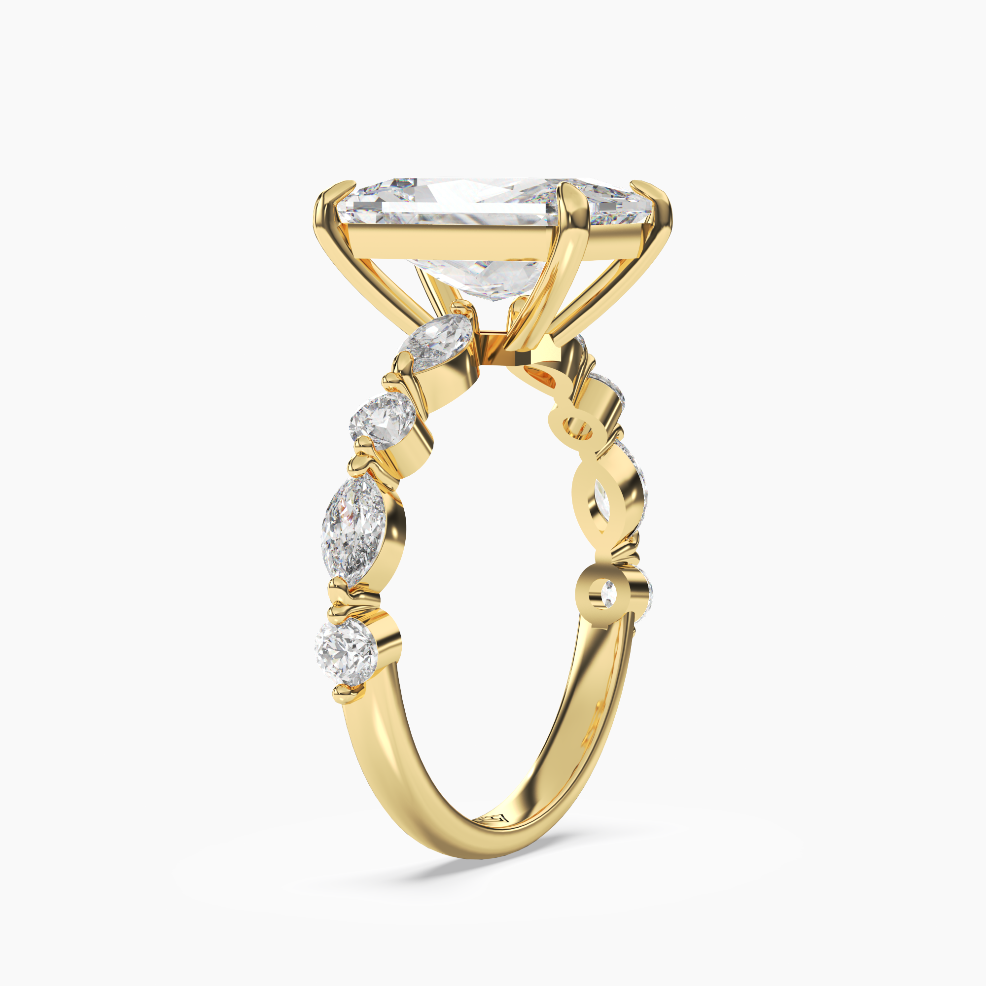 Elodie 1.5 Carat Radiant Cut Solitaire Lab Grown Diamond Ring in Platinum - View 5
