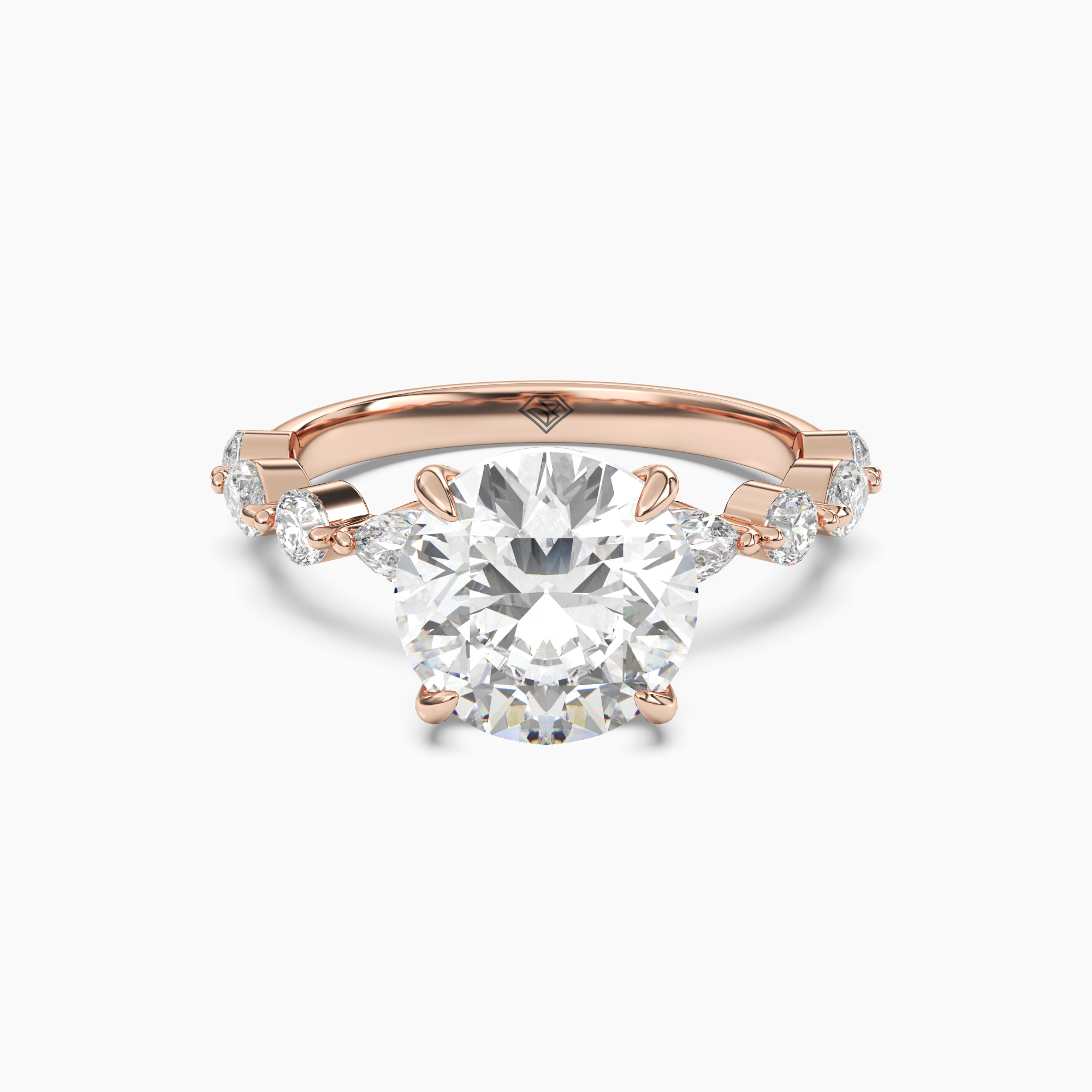 Elodie 4 Carat Round Cut Solitaire Lab Grown Diamond Ring in Silver - View 7