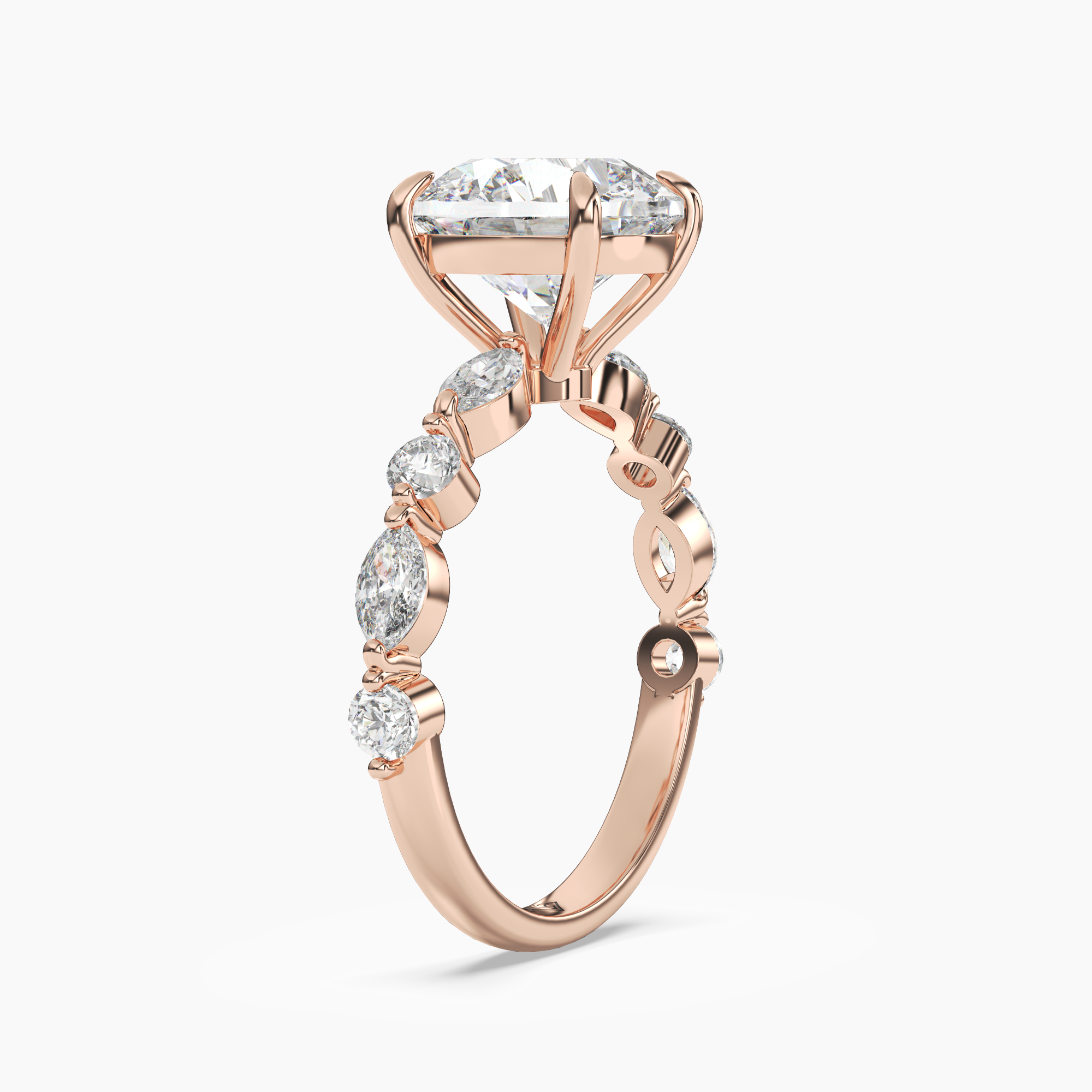 Elodie 2.5 Carat Round Cut Solitaire Lab Grown Diamond Ring in Silver - View 8