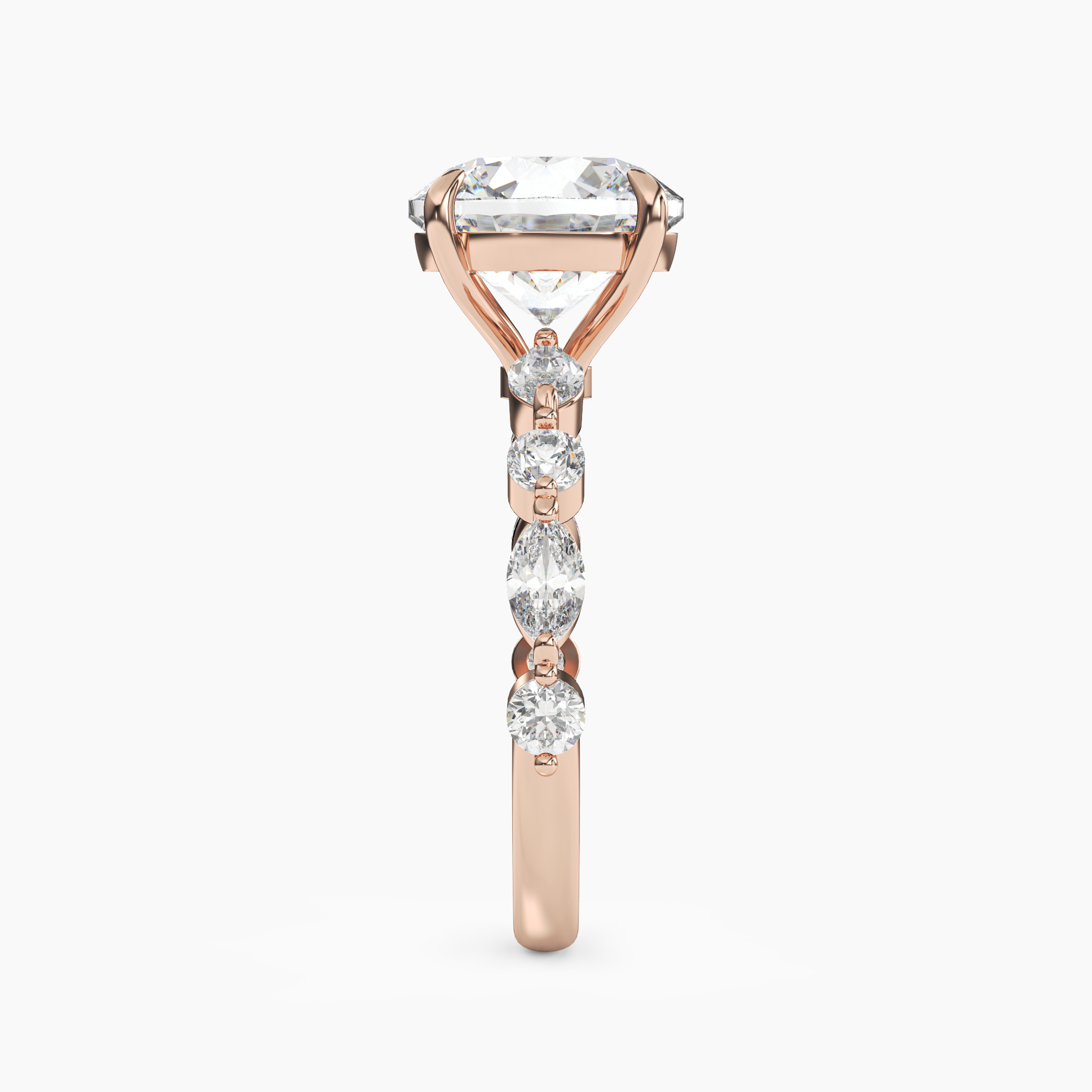 Elodie 5 Carat Round Cut Solitaire Lab Grown Diamond Ring in Silver - View 9