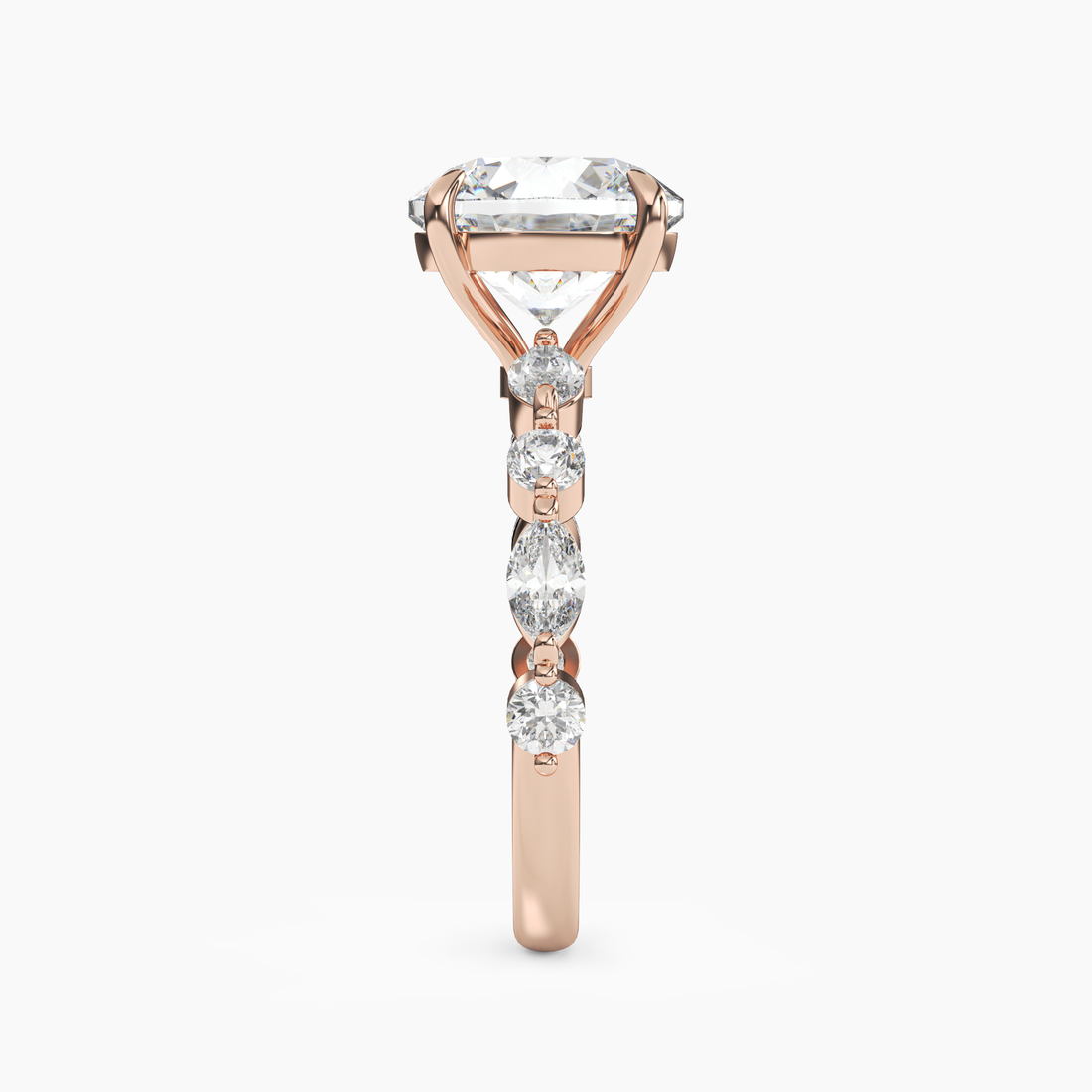 Elodie 4 Carat Round Cut Solitaire Lab Grown Diamond Ring in Platinum - View 9