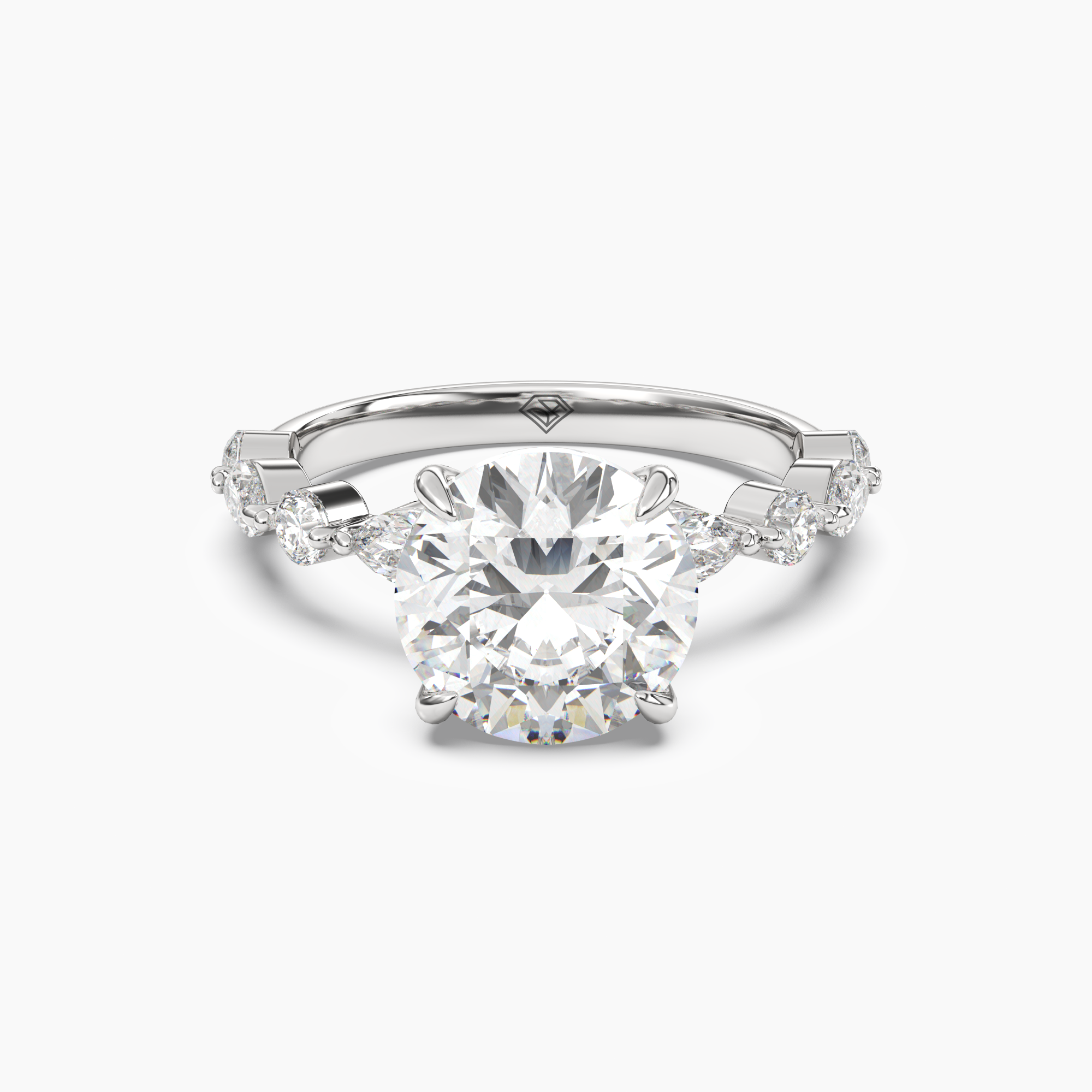 Elodie 2.5 Carat Round Cut Solitaire Lab Grown Diamond Ring in Silver