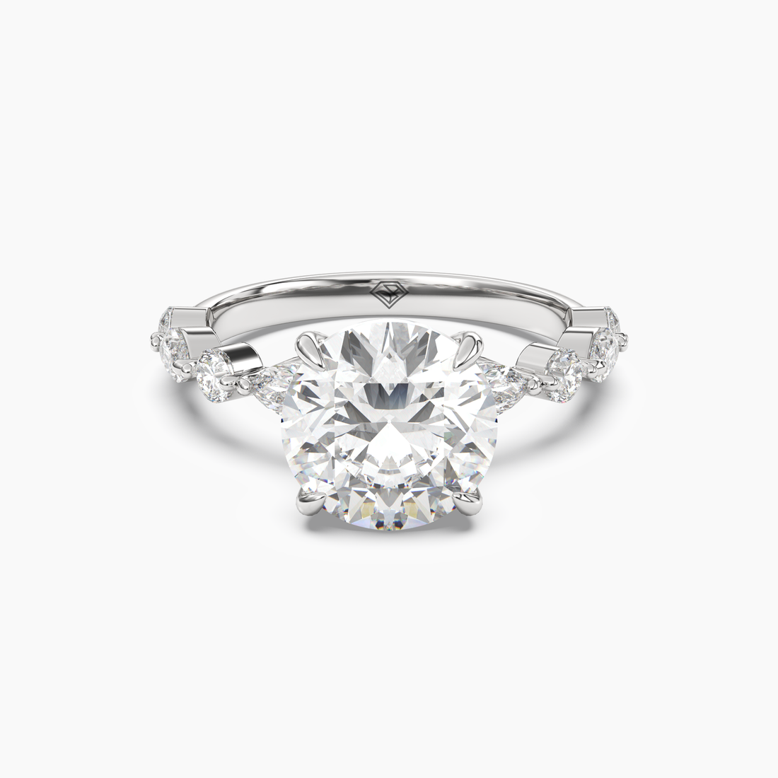 Elodie 2.5 Carat Round Cut Solitaire Lab Grown Diamond Ring in Silver