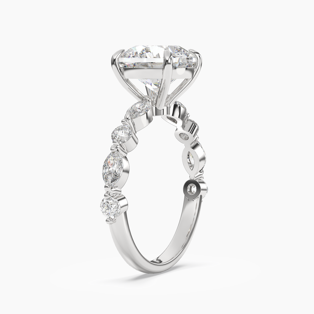 Elodie 3 Carat Round Cut Solitaire Lab Grown Diamond Ring in Platinum - View 2