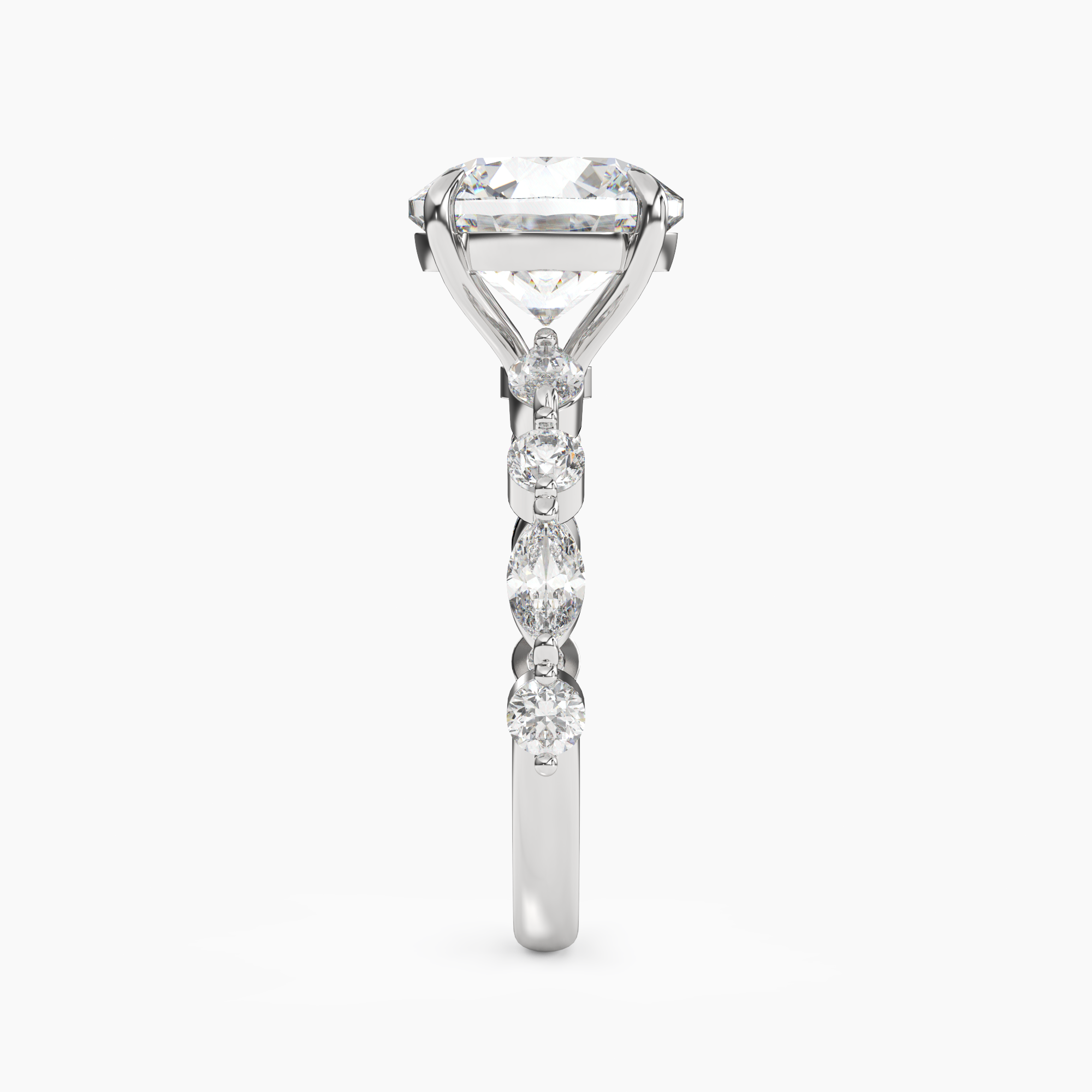 Elodie 2.5 Carat Round Cut Solitaire Lab Grown Diamond Ring in 18K White Gold - View 3