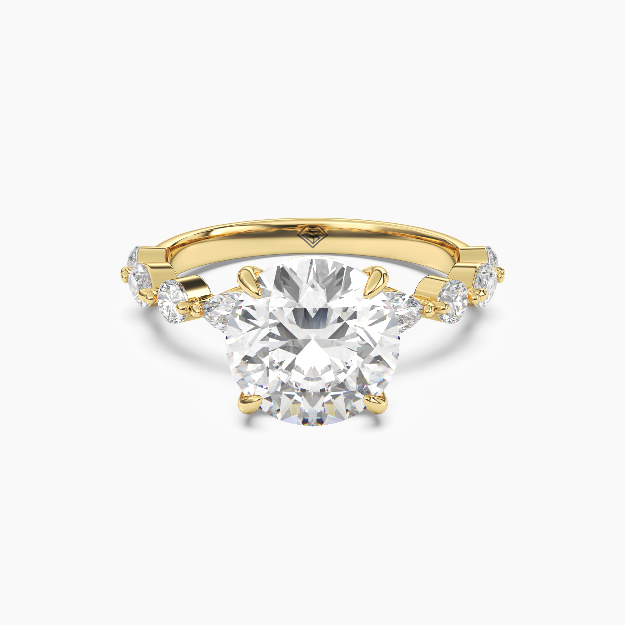Elodie 3 Carat Round Cut Solitaire Lab Grown Diamond Ring in Platinum - View 4