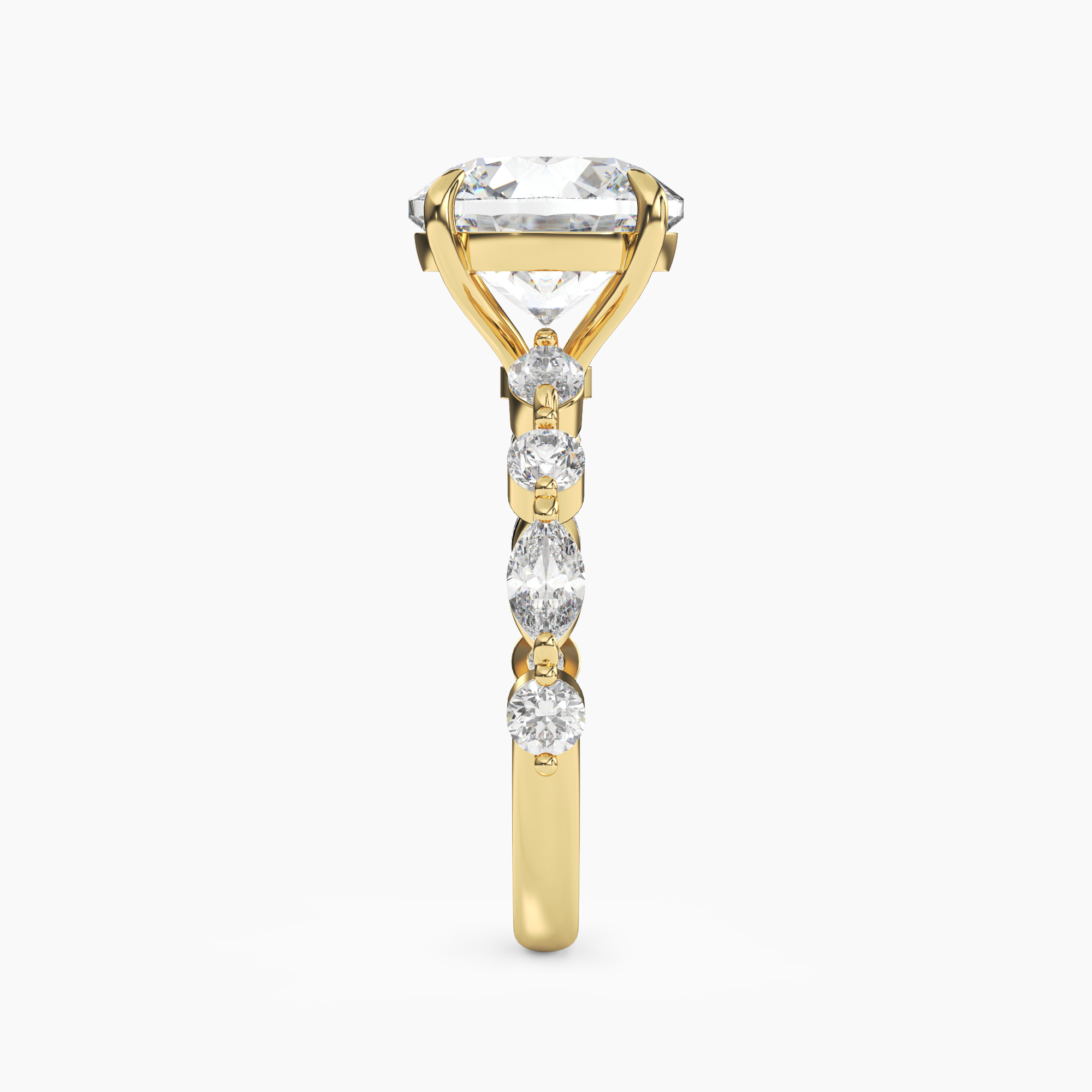 Elodie 1 Carat Round Cut Solitaire Lab Grown Diamond Ring in 18K White Gold - View 6