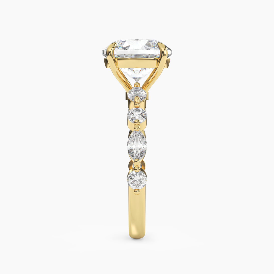 Elodie 3 Carat Round Cut Solitaire Lab Grown Diamond Ring in Silver - View 6