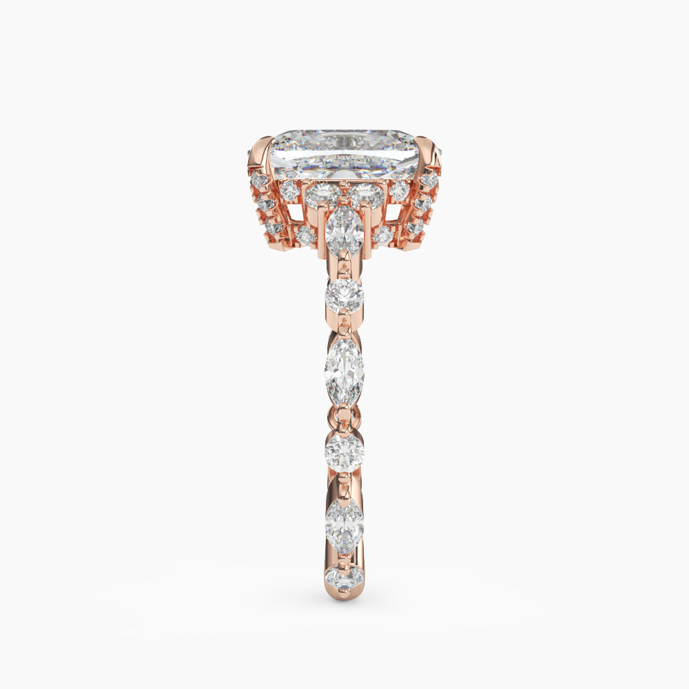 Flora 1.5 Carat Cushion Cut Hidden Halo Lab Grown Diamond Ring in Platinum - View 9