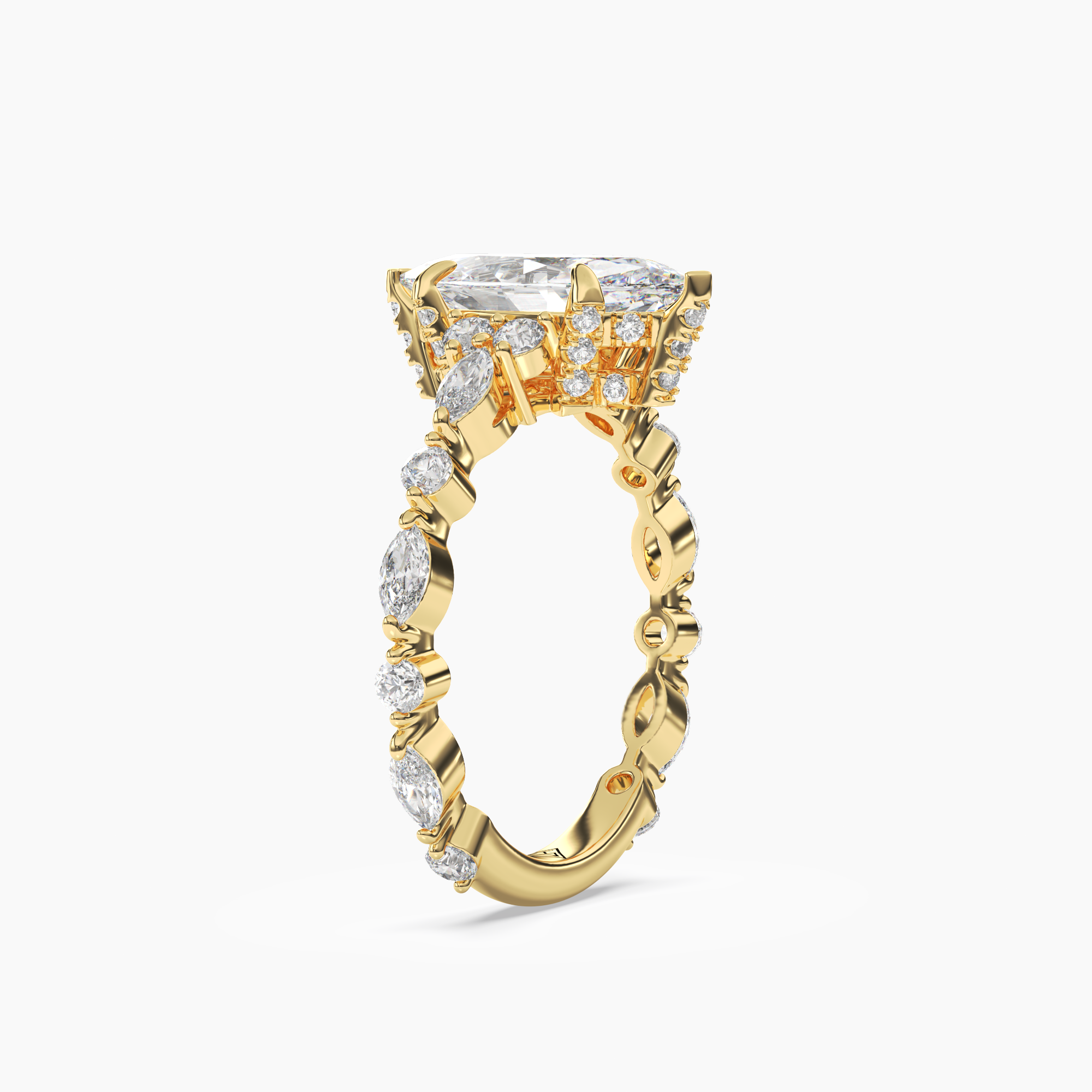 Flora 2 Carat Marquise Cut Solitaire Lab Grown Diamond Ring in 18K White Gold - View 5