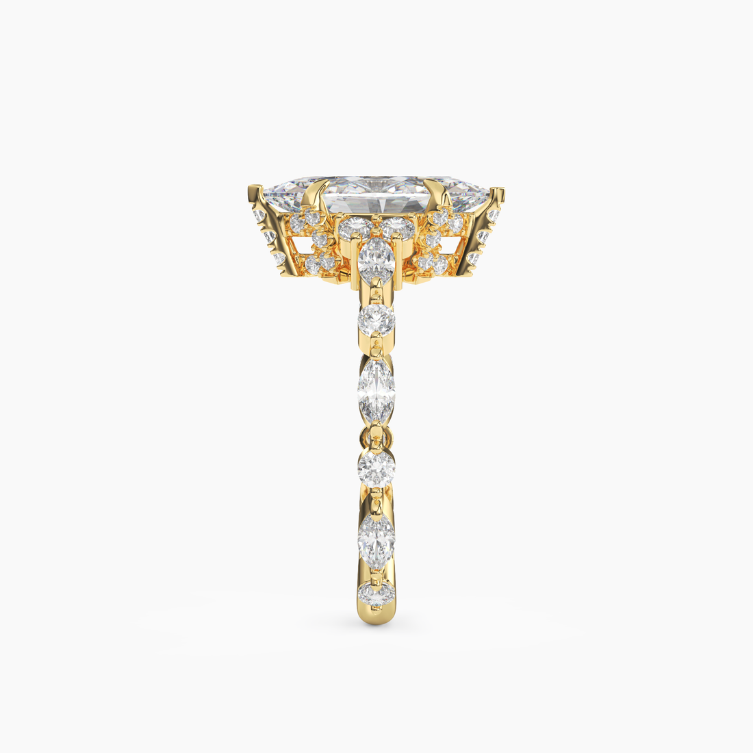 Flora 1.5 Carat Marquise Cut Solitaire Lab Grown Diamond Ring in 10K Yellow Gold - View 3