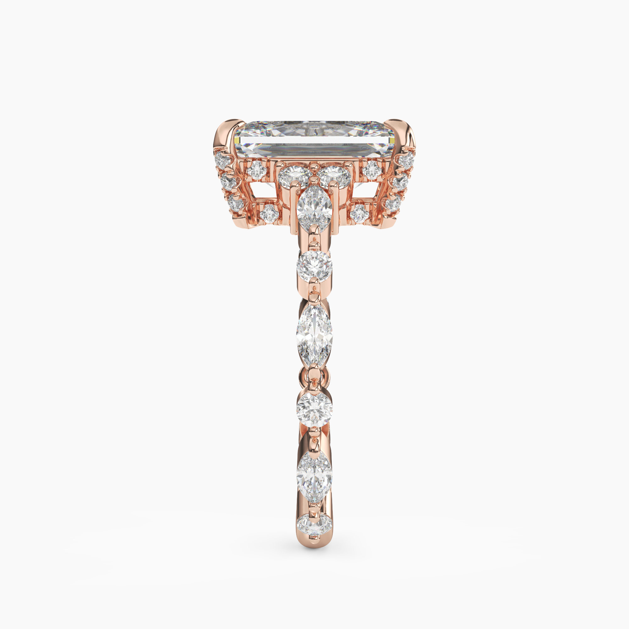 Flora 5 Carat Radiant Cut Solitaire Lab Grown Diamond Ring in Platinum - View 9