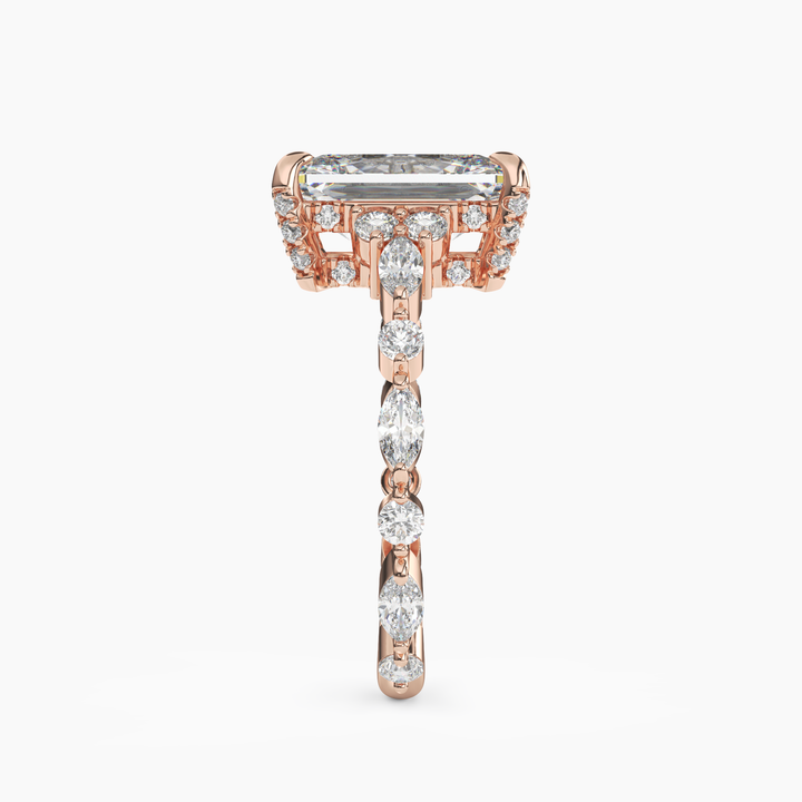 Flora 5 Carat Radiant Cut Solitaire Lab Grown Diamond Ring in 14K Yellow Gold - View 9