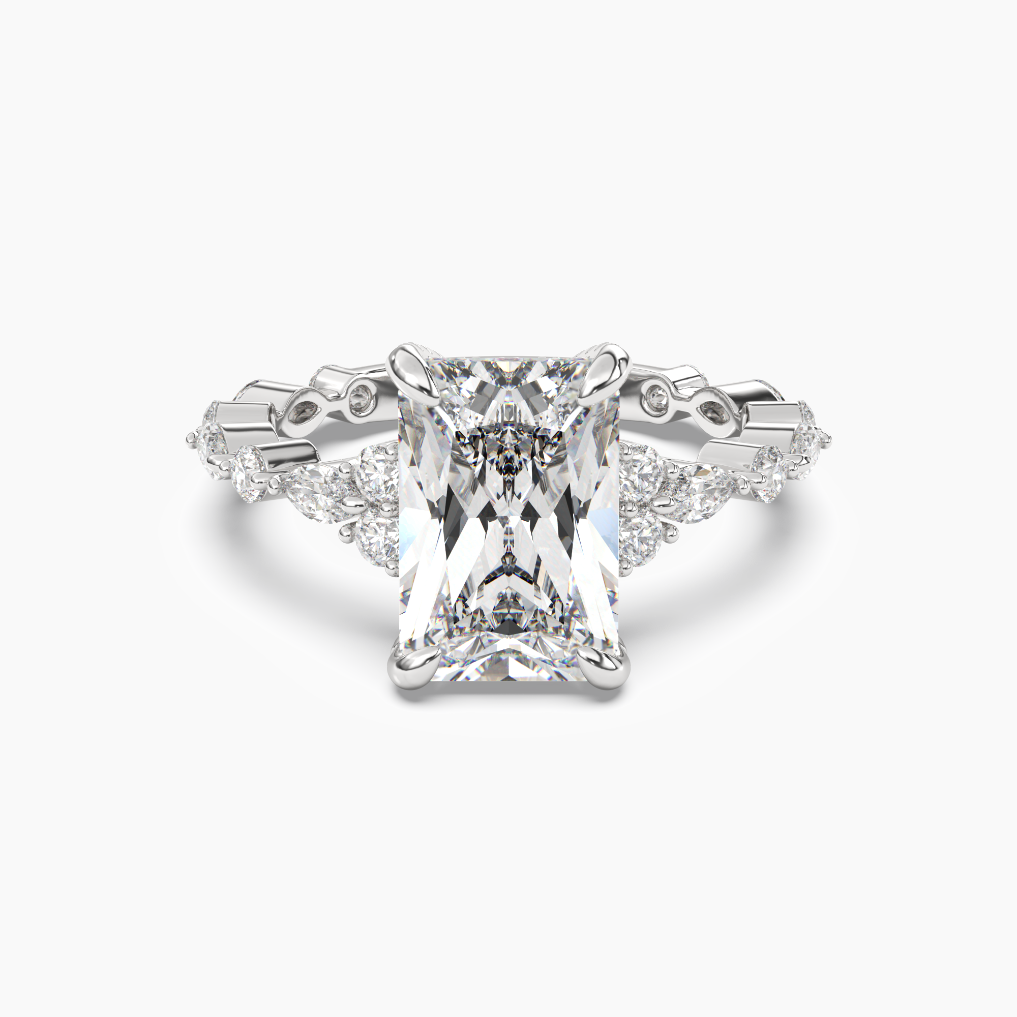 Lace Radiant Hidden Halo 1.5 Carat Lab Grown Diamond Engagement Ring in 18K Rose Gold