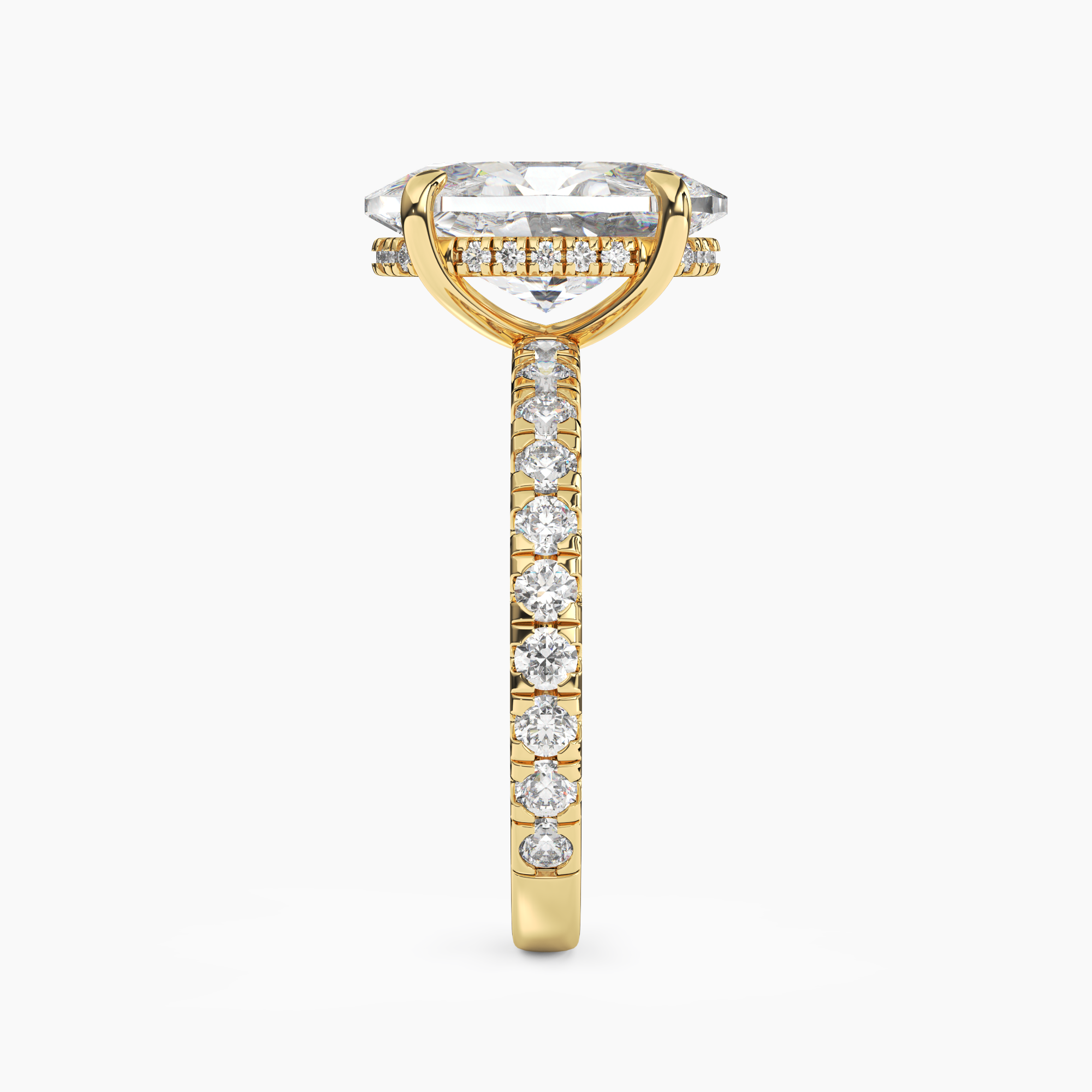 Giselle 2 Carat Oval Cut Hidden Halo Lab Grown Diamond Ring in 10K Rose Gold - View 9