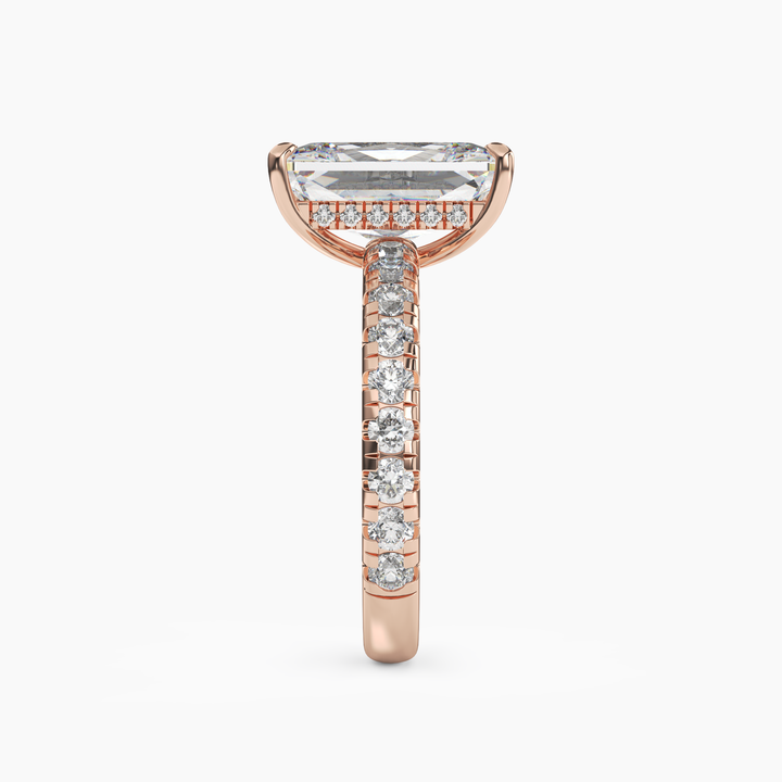 Giselle 3.5 Carat Radiant Cut Pave Lab Grown Diamond Ring in 14K Yellow Gold - View 9