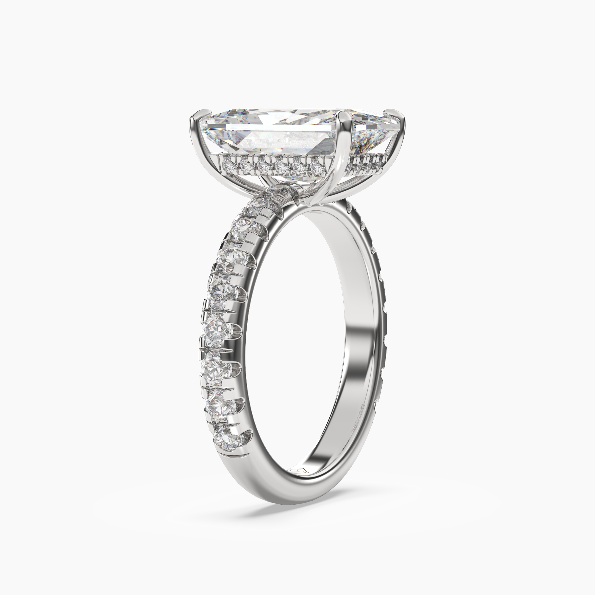 Eclipse Radiant Hidden Halo 1.5 Carat Lab Grown Diamond Engagement Ring in 14K Rose Gold