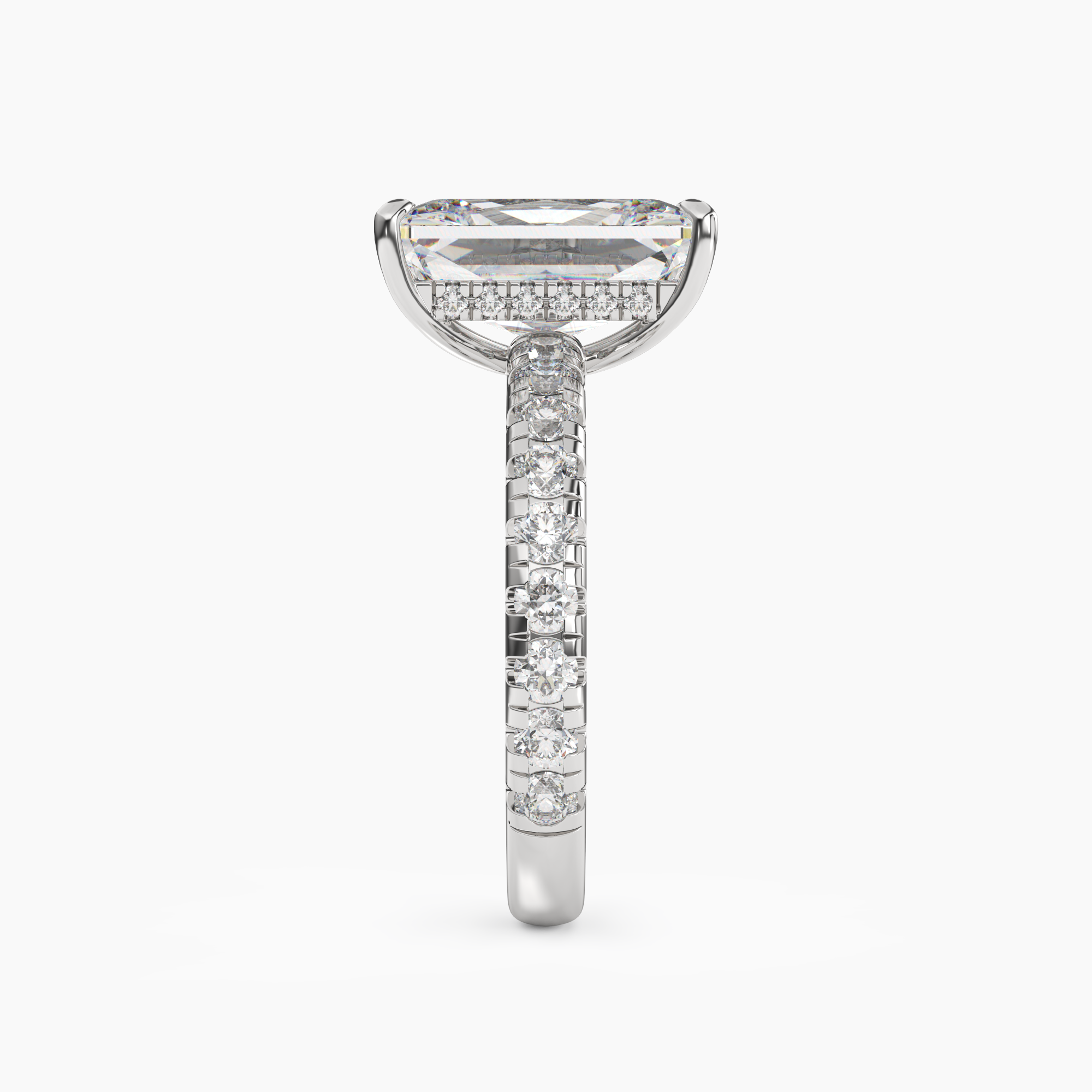 Giselle 1.5 Carat Radiant Cut Pave Lab Grown Diamond Ring in 18K Rose Gold - View 6