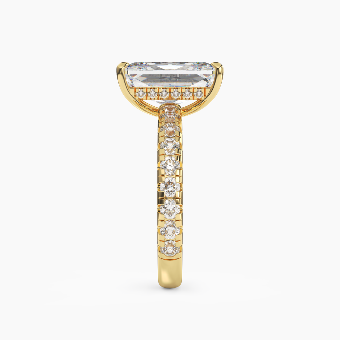 Giselle 5 Carat Radiant Cut Pave Lab Grown Diamond Ring in Platinum - View 6