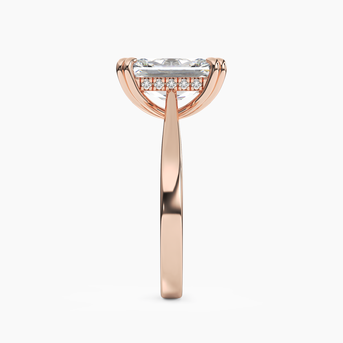 Daphne 4 Carat Radiant Cut Solitaire Lab Grown Diamond Ring in 10K White Gold - View 9